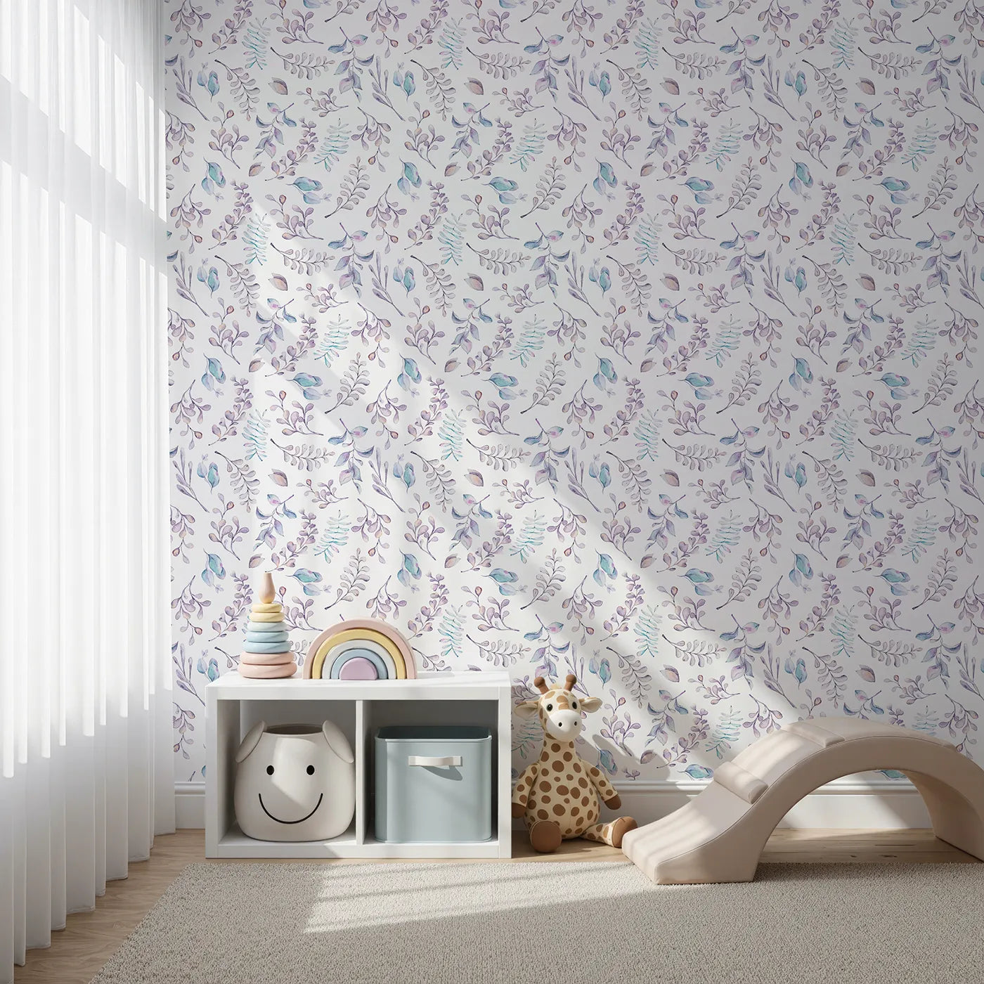 Front view of Whimsy Tots' Lavender Breeze Wallpaper III