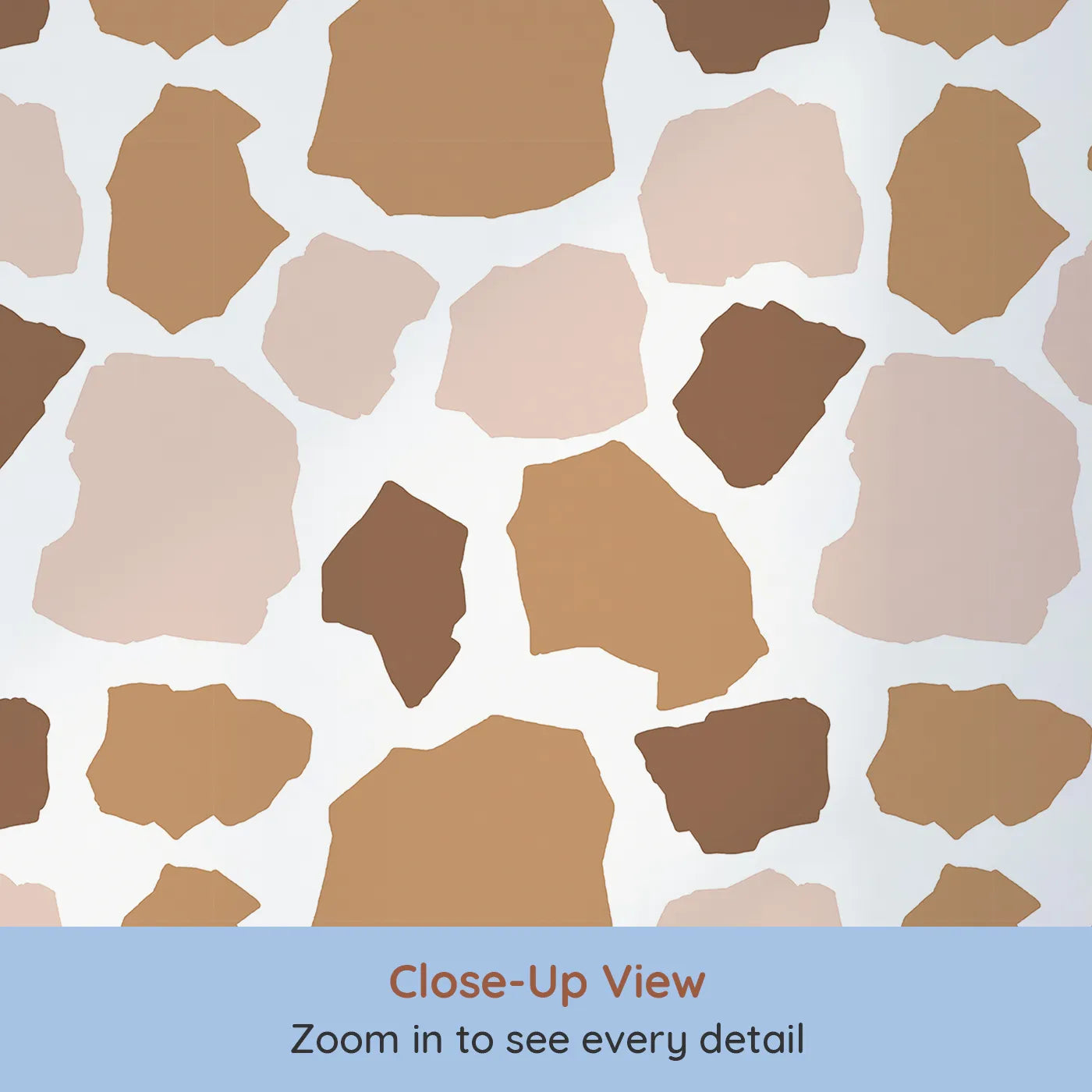Close-up view of Whimsy Tots' Savanna Giraffe Spots Wallpaper (W3301).Oversized giraffe-inspired spots bring playful safari charm to any wall.