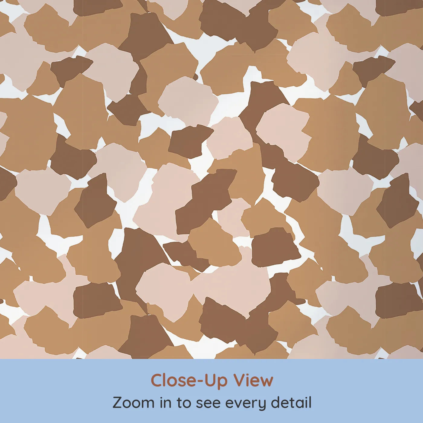 Close-up view of Whimsy Tots' Savanna Giraffe Scatter Wallpaper (W3302).Small, scattered giraffe spots create a lively safari-inspired rhythm.