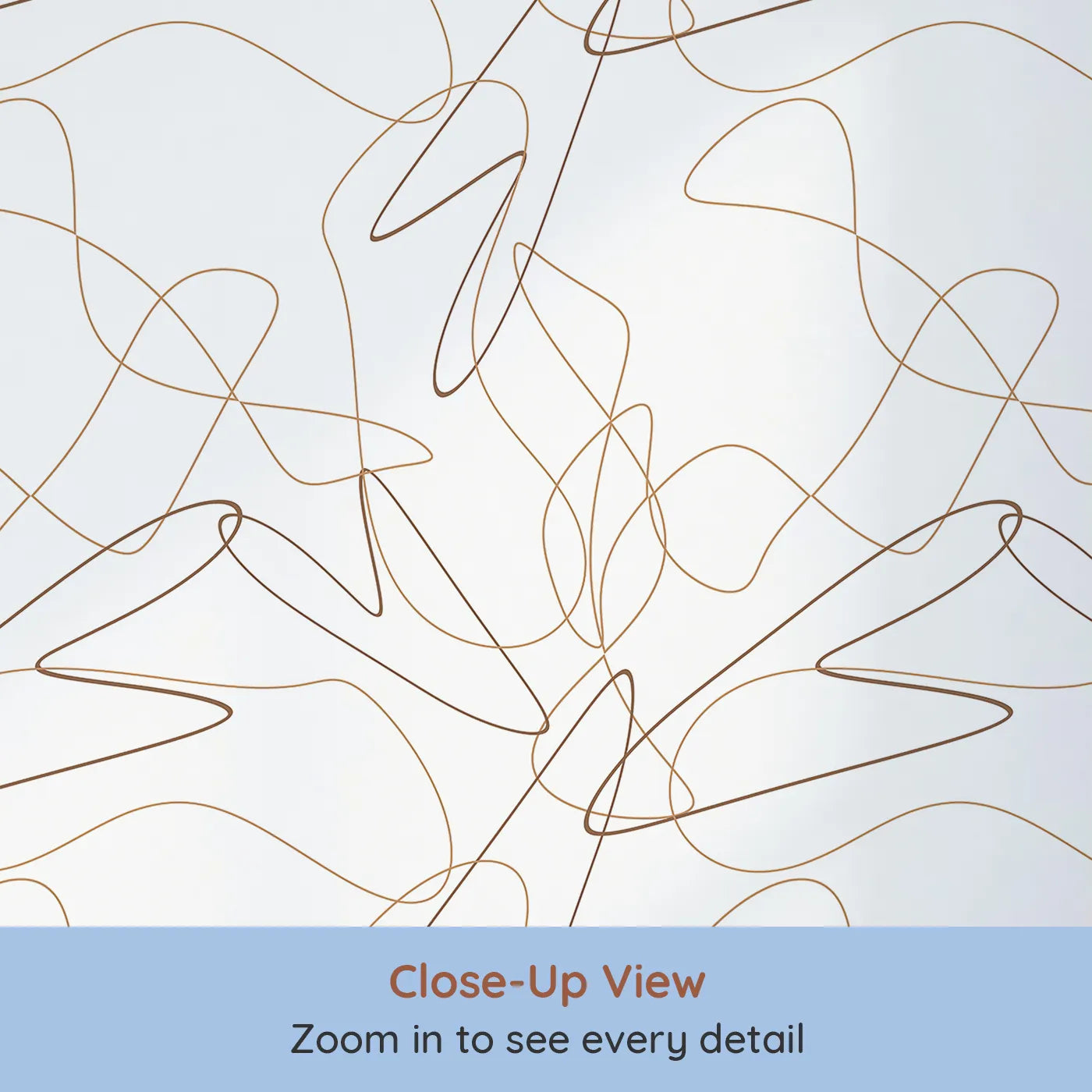 Close-up view of Whimsy Tots' Abstract Whimsy Scribbles Wallpaper (W3308).Freeform lines in warm earth tones dance like joyful doodles.