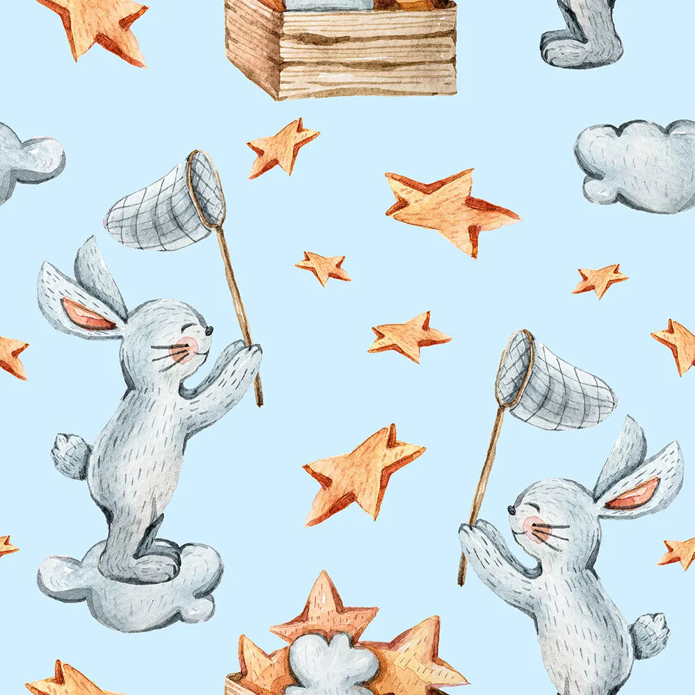 Where Bunnies Chase Stars in Sky-Blue Dreams
