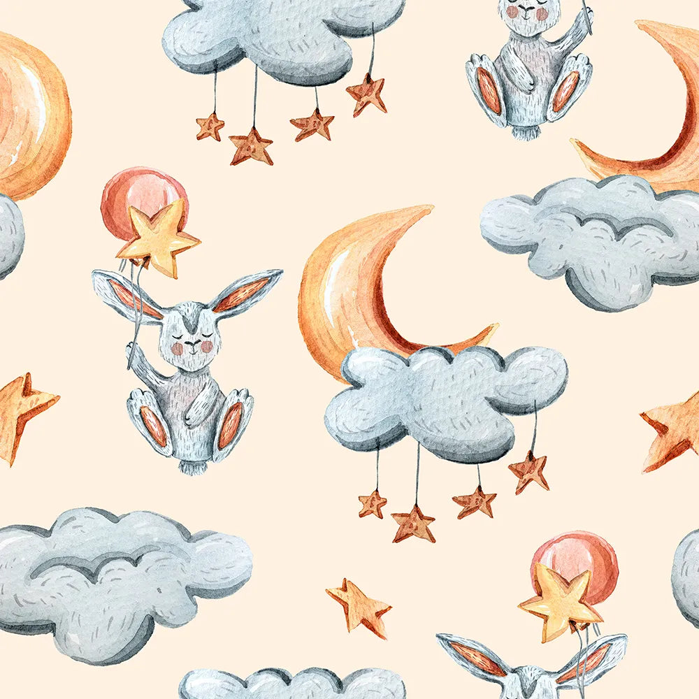 Where Soft Stars and Bunnies Drift Through Cozy Skies