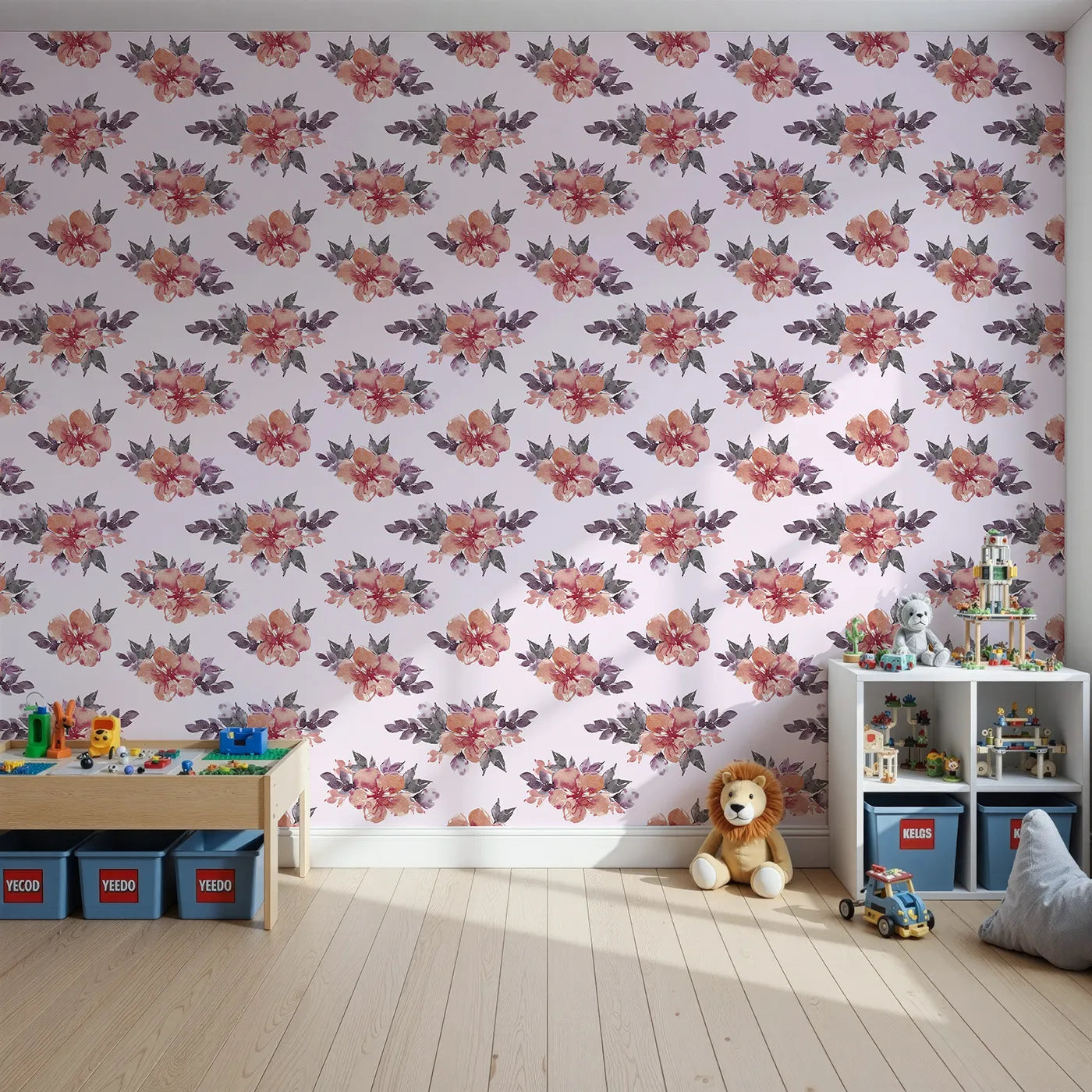 Front view of Whimsy Tots' Berry Blush Blooms in Blush Pink