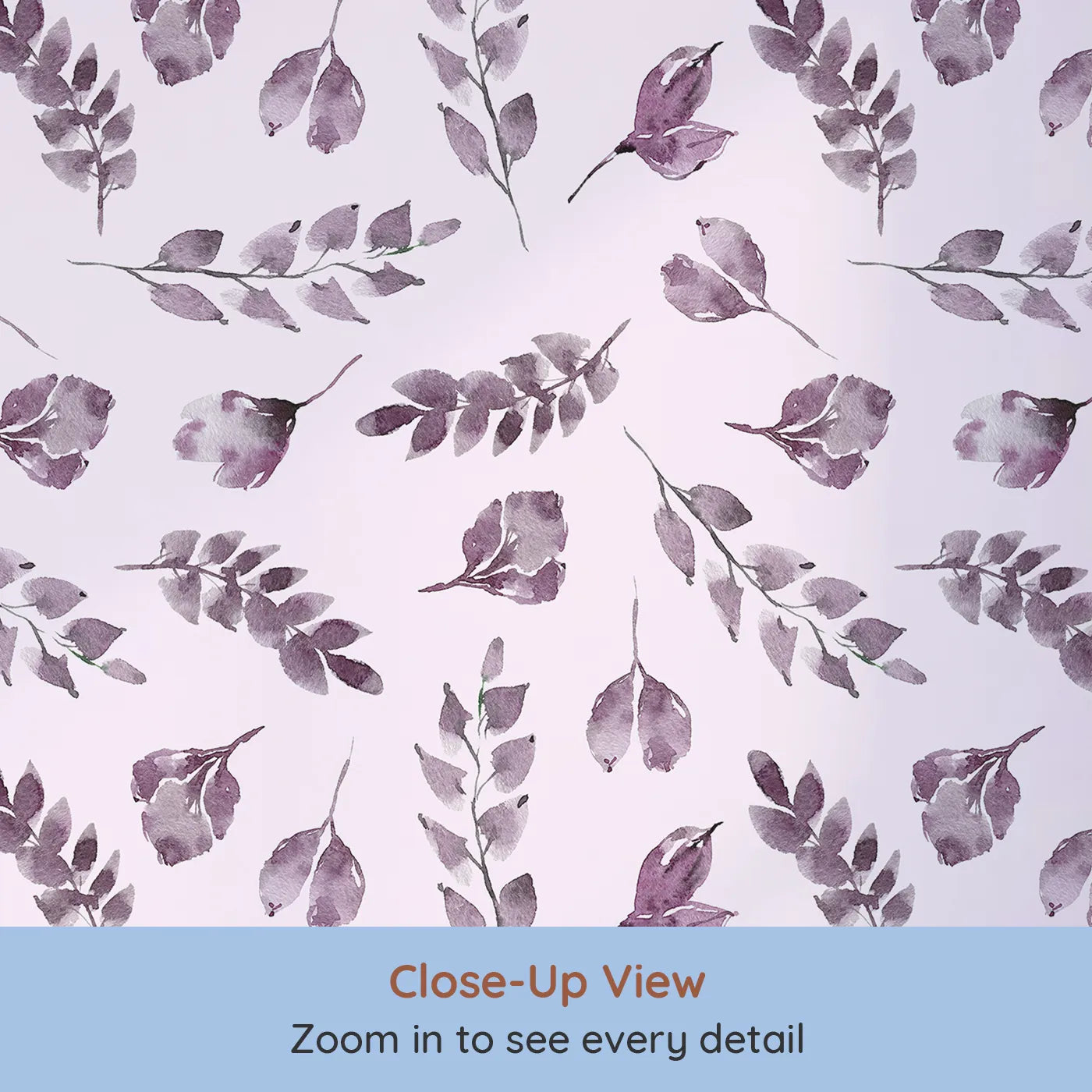 Close-up view of Whimsy Tots' Lavender Leaves Whisper in Blush (W3355B).Lavender leaves flutter sweetly on warm pink skies.