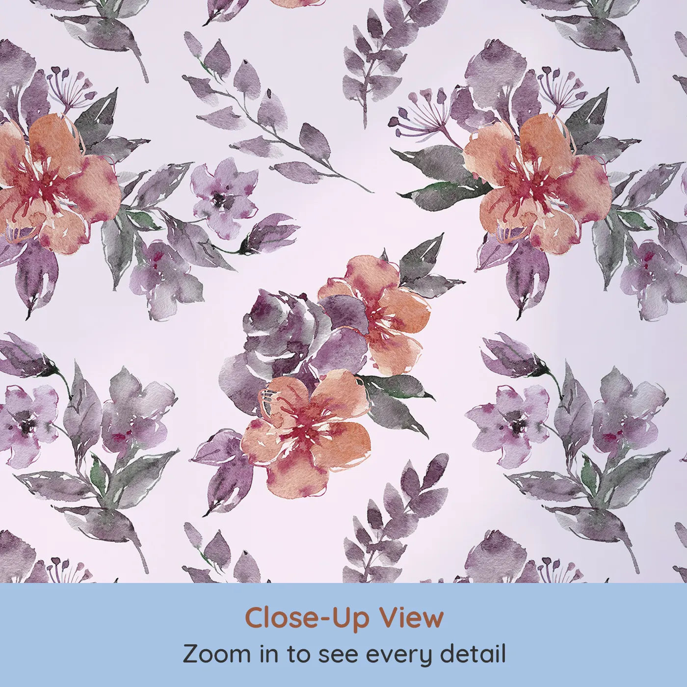 Close-up view of Whimsy Tots' Blushing Garden Harmony in Blush Pink (W3356B).Delicate florals bloom across sweet blush skies.
