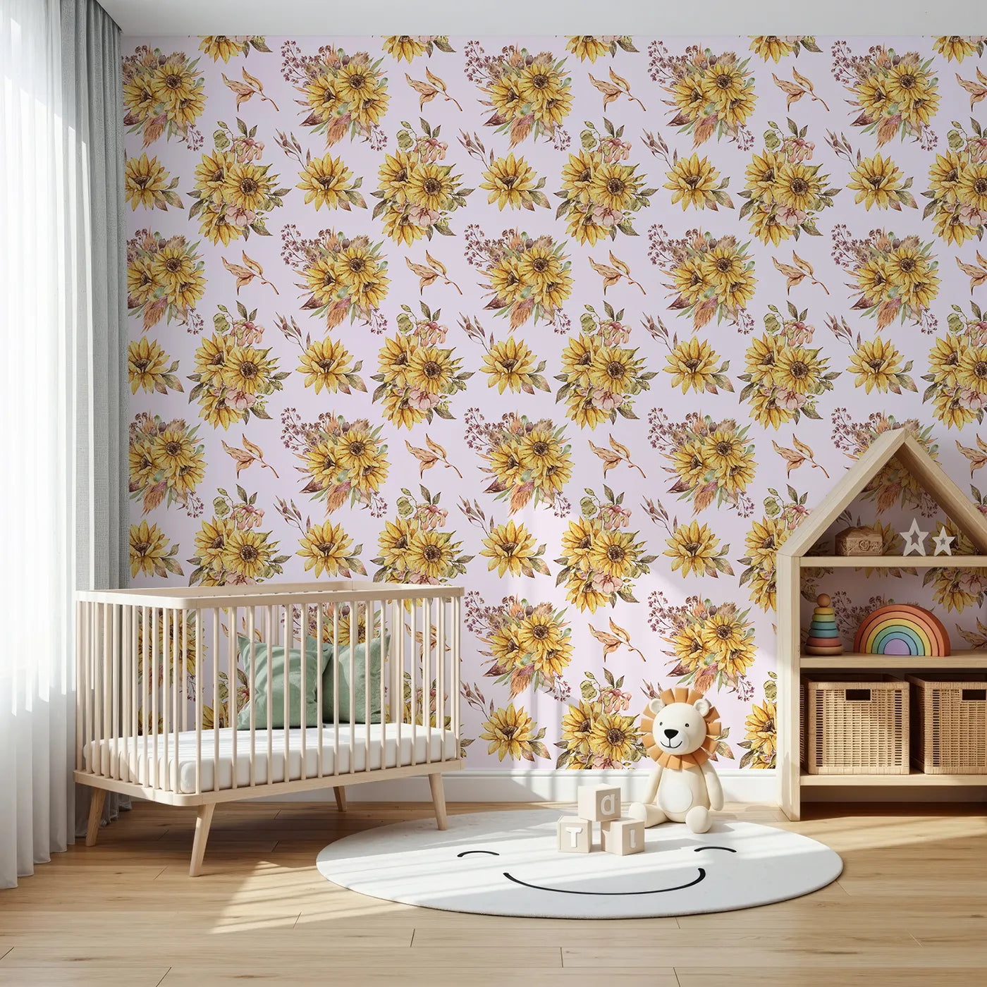 Front view of Whimsy Tots' Sun-Kissed Meadow Blooms in Blush Pink
