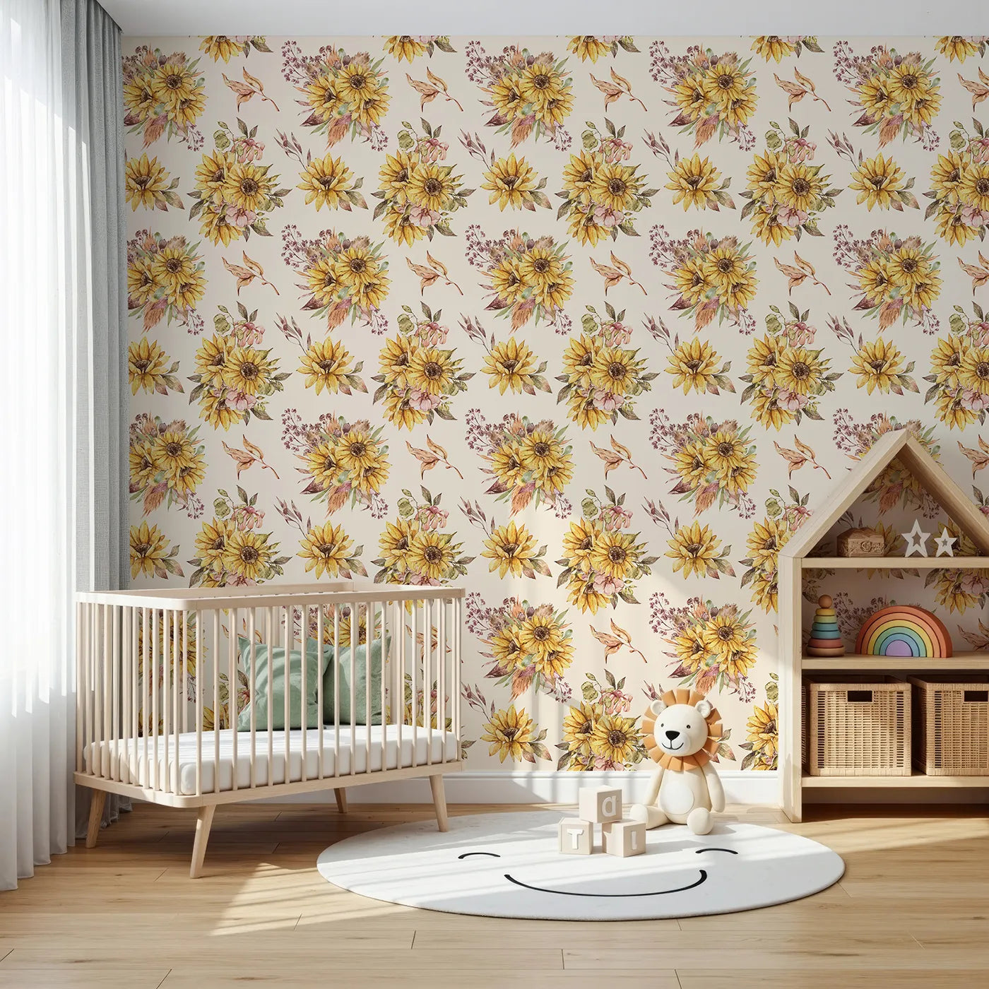 Front view of Whimsy Tots' Sun-Kissed Meadow Blooms in Oat