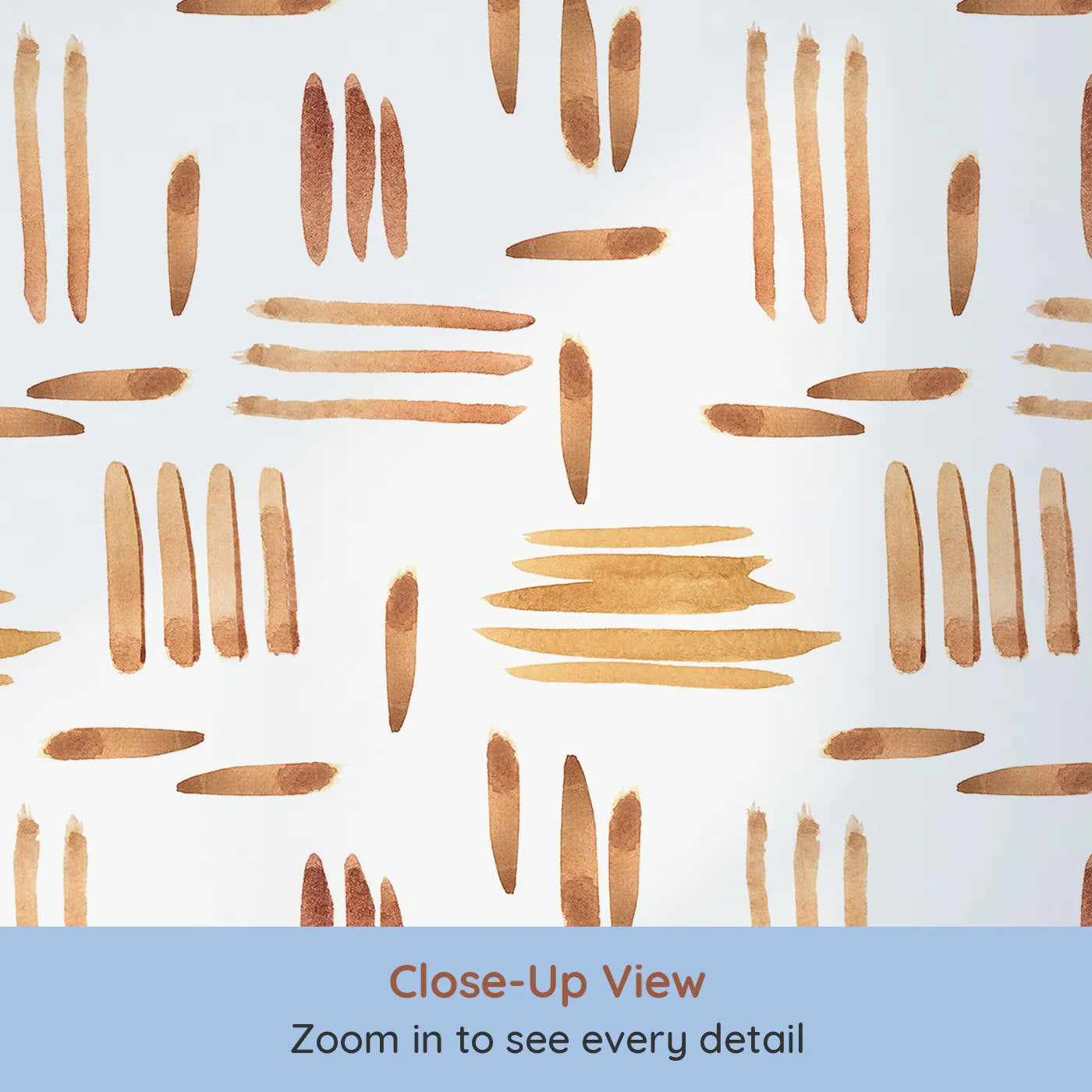 Close-up view of Whimsy Tots' Painted Rhythm Wallpaper in White (W3373A).Soft watercolor brushstrokes form a soothing rhythm across a clean white sky.