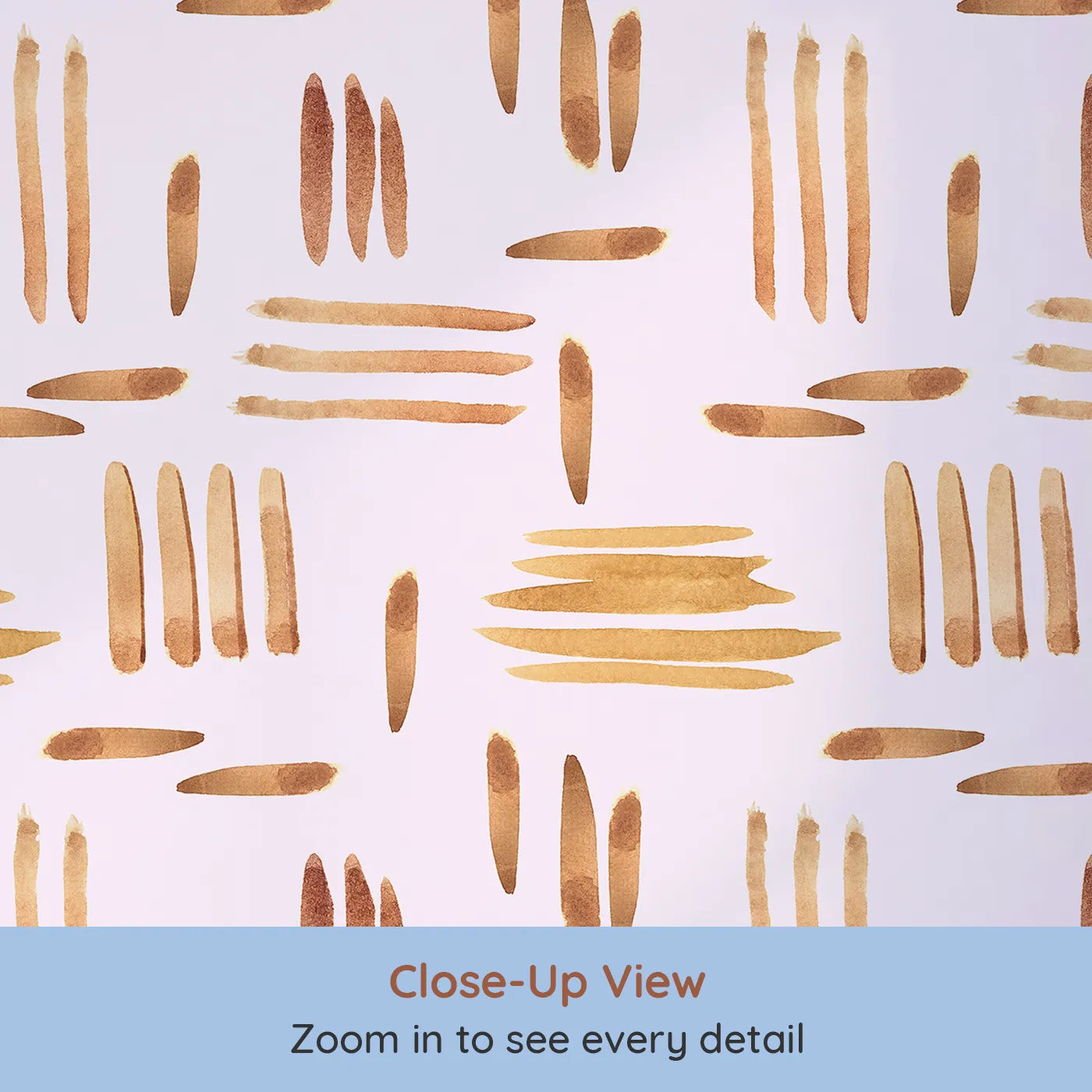 Close-up view of Whimsy Tots' Painted Rhythm Wallpaper in Blush Pink (W3373B).Earthy brushstrokes dance gently across a soft pink sky.