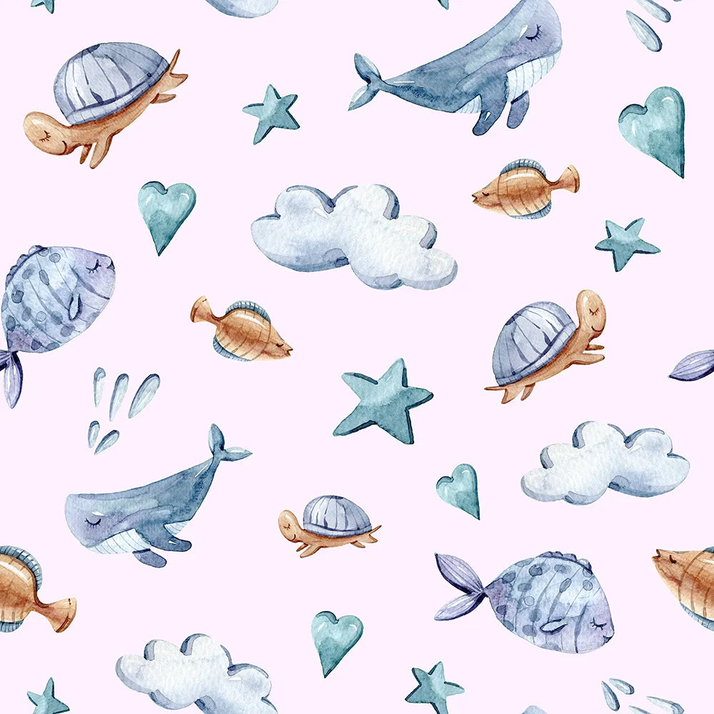 Where Sea Creatures Float in Blush-Toned Peace