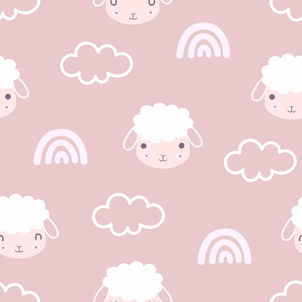 Where Gentle Lambs Smile Beneath Blushing Clouds