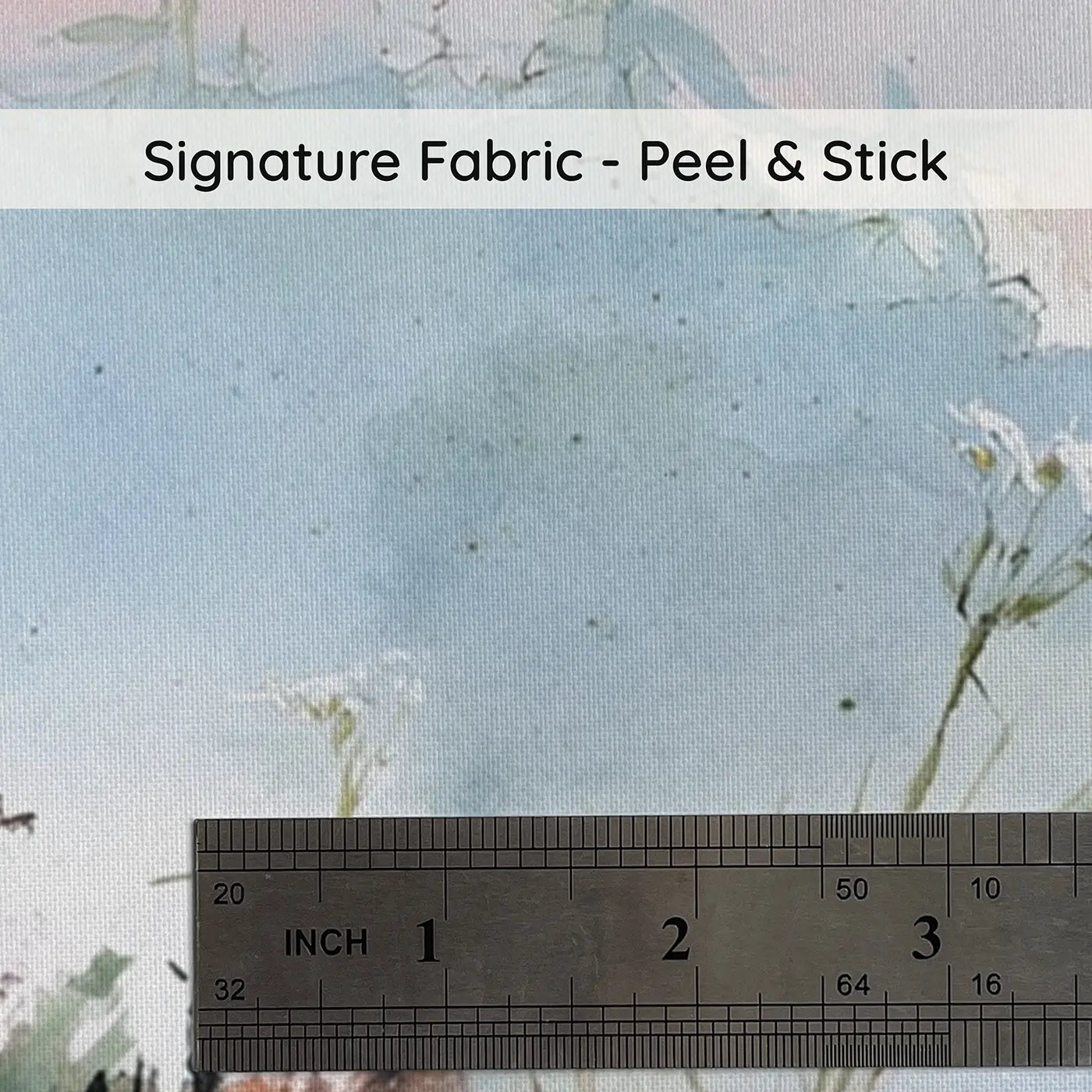 Fabric texture close-up of Misty Deer Forest Horizon Wainscoting Wallpaper by Whimsy Tots