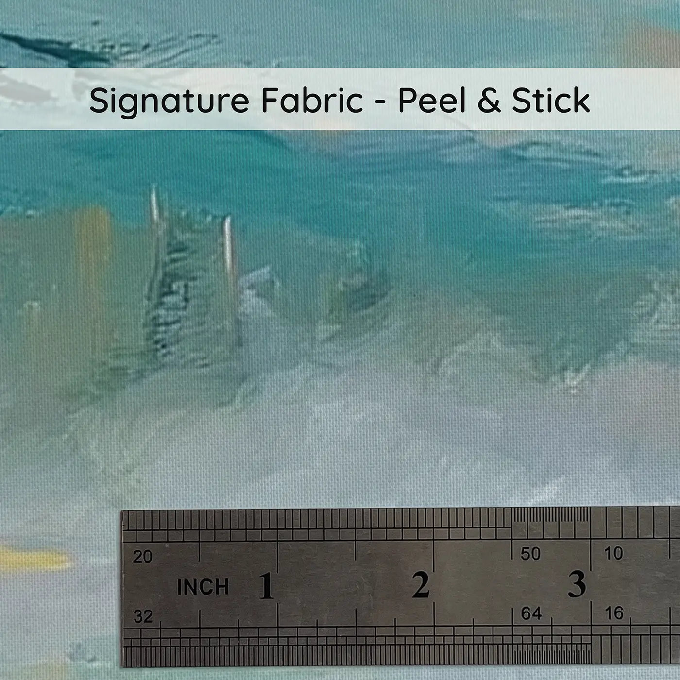 Fabric texture close-up of Forest Lake Mountain Reflection Wainscoting Wallpaper by Whimsy Tots