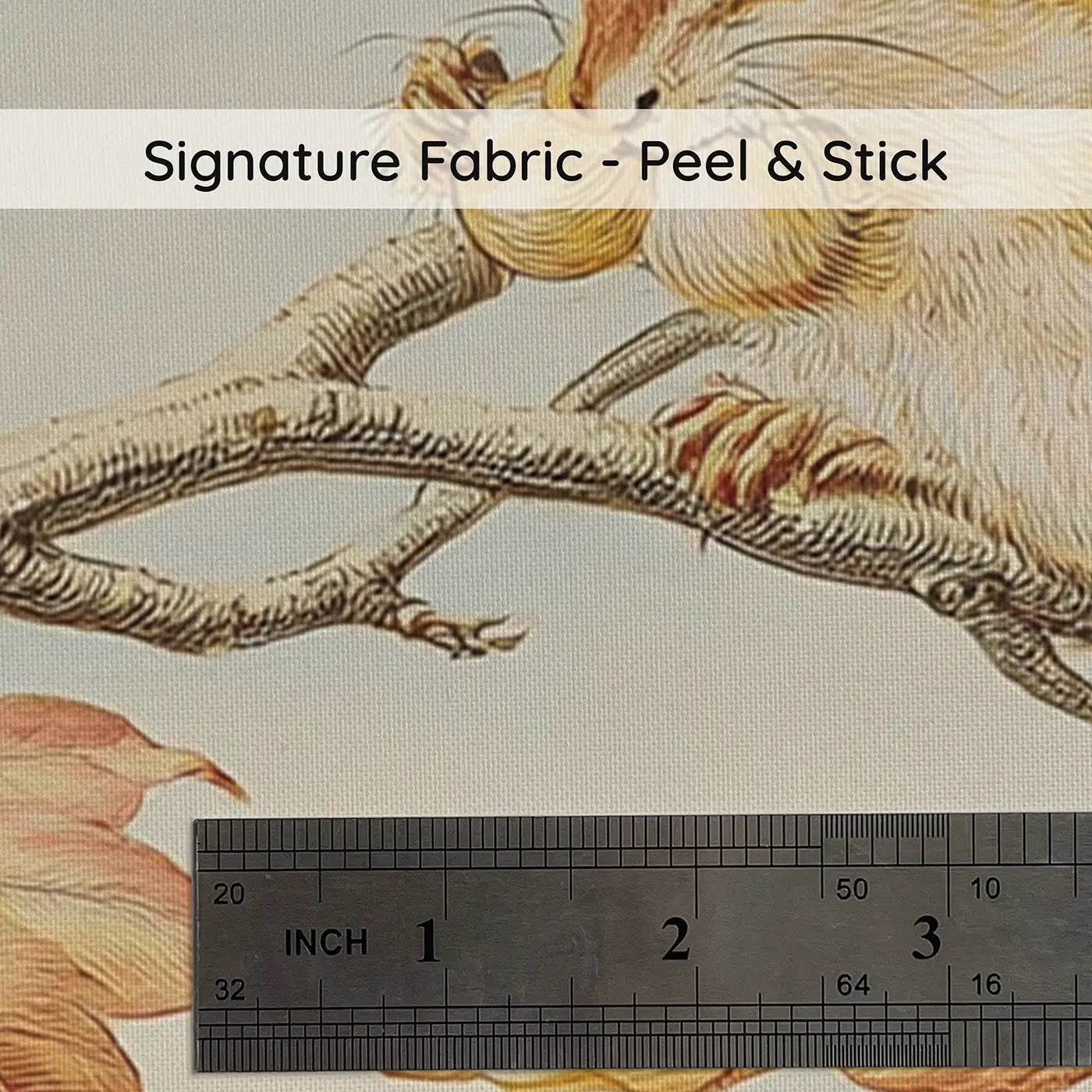 Fabric texture close-up of Autumn Branch Chipmunk Pods Wainscoting Wallpaper by Whimsy Tots