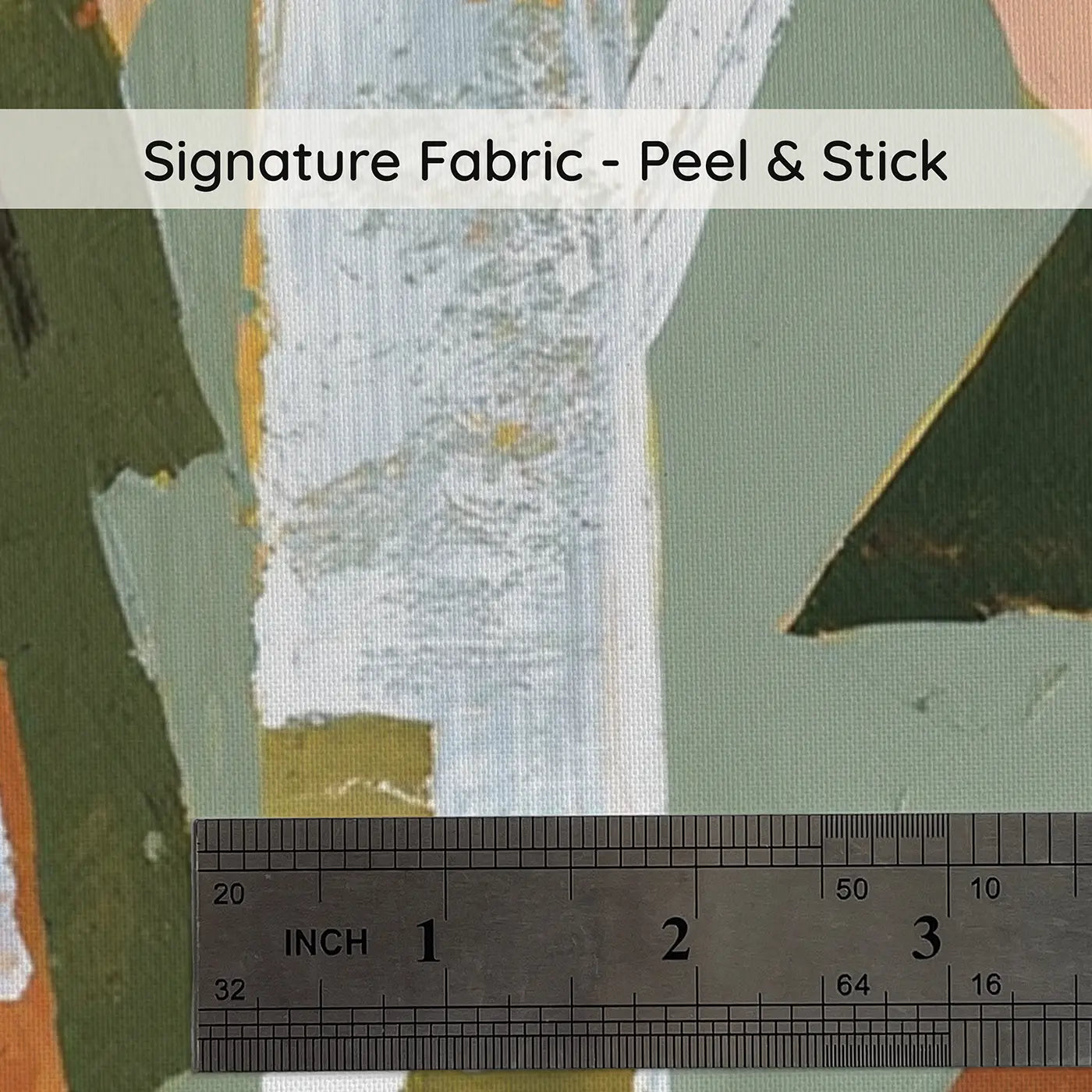 Fabric texture close-up of Fox Family Geometric Forest Wainscoting Wallpaper by Whimsy Tots