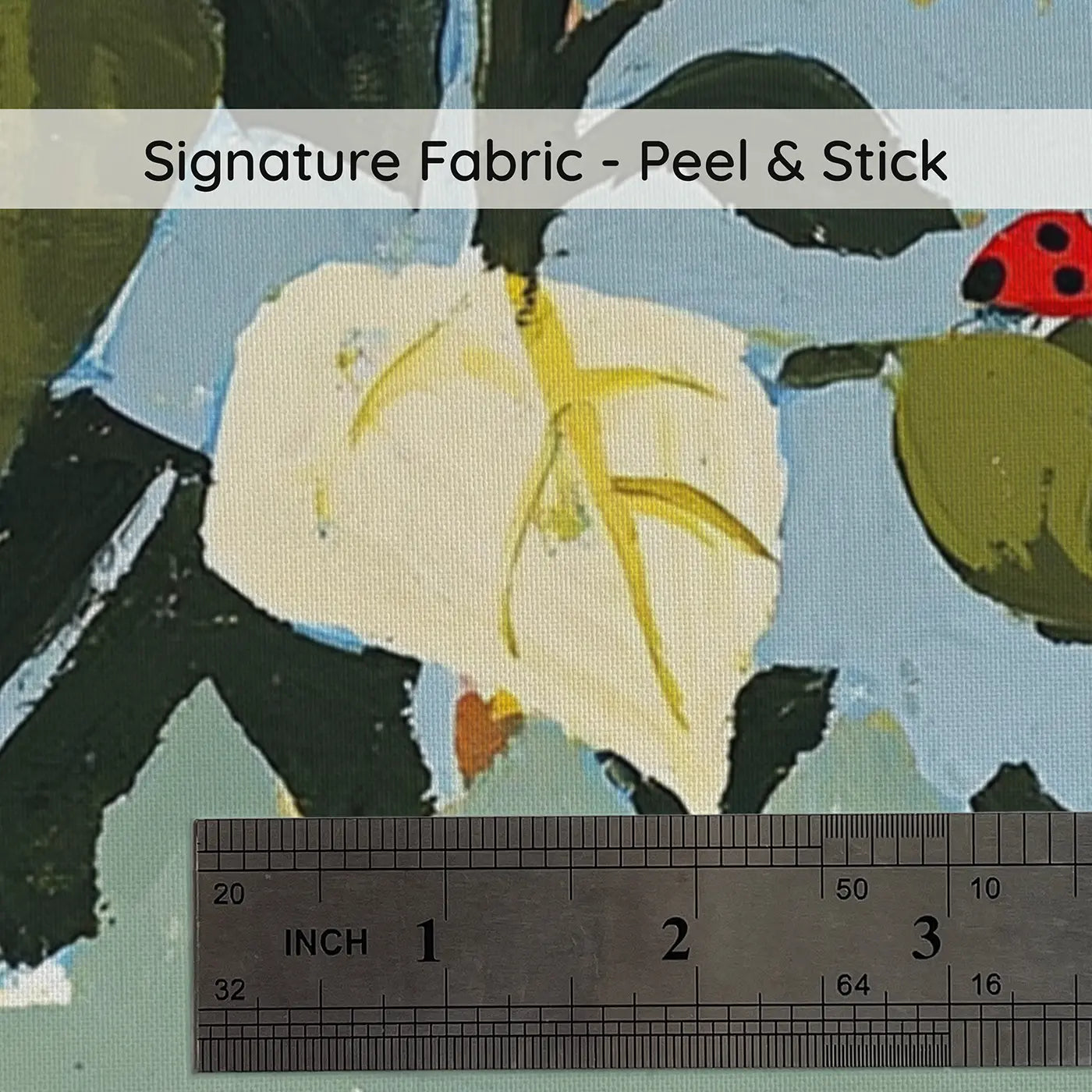 Fabric texture close-up of Rabbit Vegetable Garden Fence Wainscoting Wallpaper by Whimsy Tots