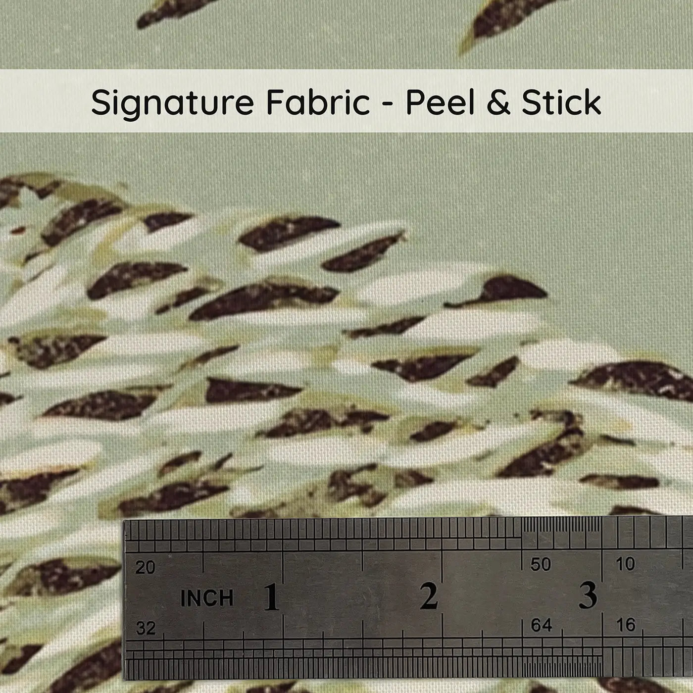 Fabric texture close-up of Hedgehog Rabbit Leaf Canopy Wainscoting Wallpaper by Whimsy Tots