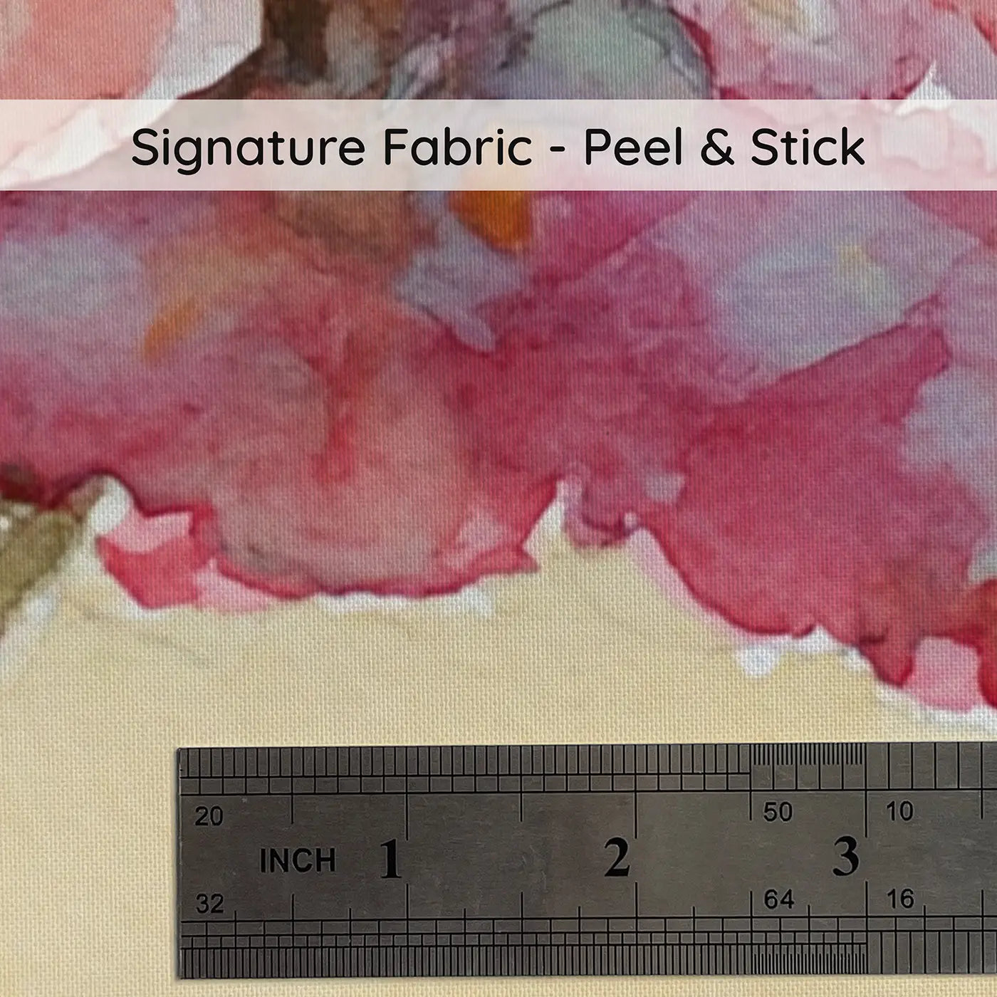 Fabric texture close-up of Peony Garden Archway Wainscoting Wallpaper by Whimsy Tots