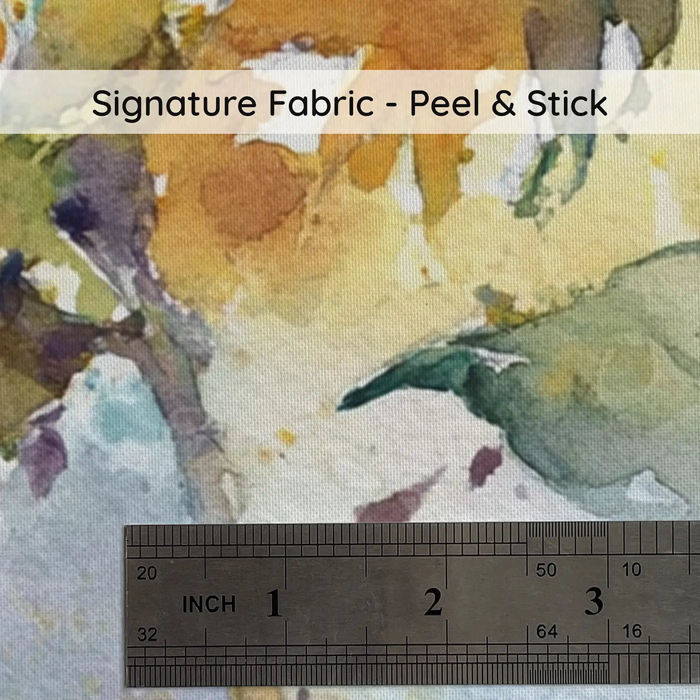 Fabric texture close-up of Sunflower Sky Reach Wainscoting Wallpaper by Whimsy Tots