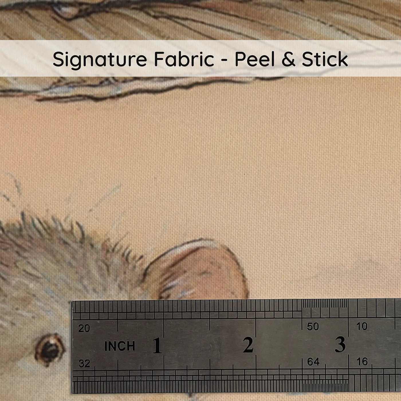 Fabric texture close-up of Meadow Mouse Flower Market Wainscoting Wallpaper by Whimsy Tots