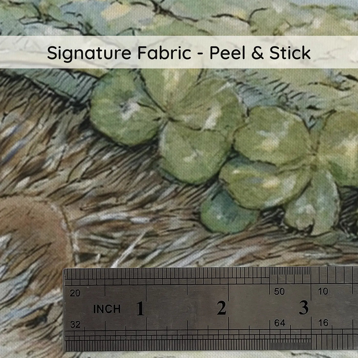 Fabric texture close-up of Hedgehog Wildflower Nap Wainscoting Wallpaper by Whimsy Tots