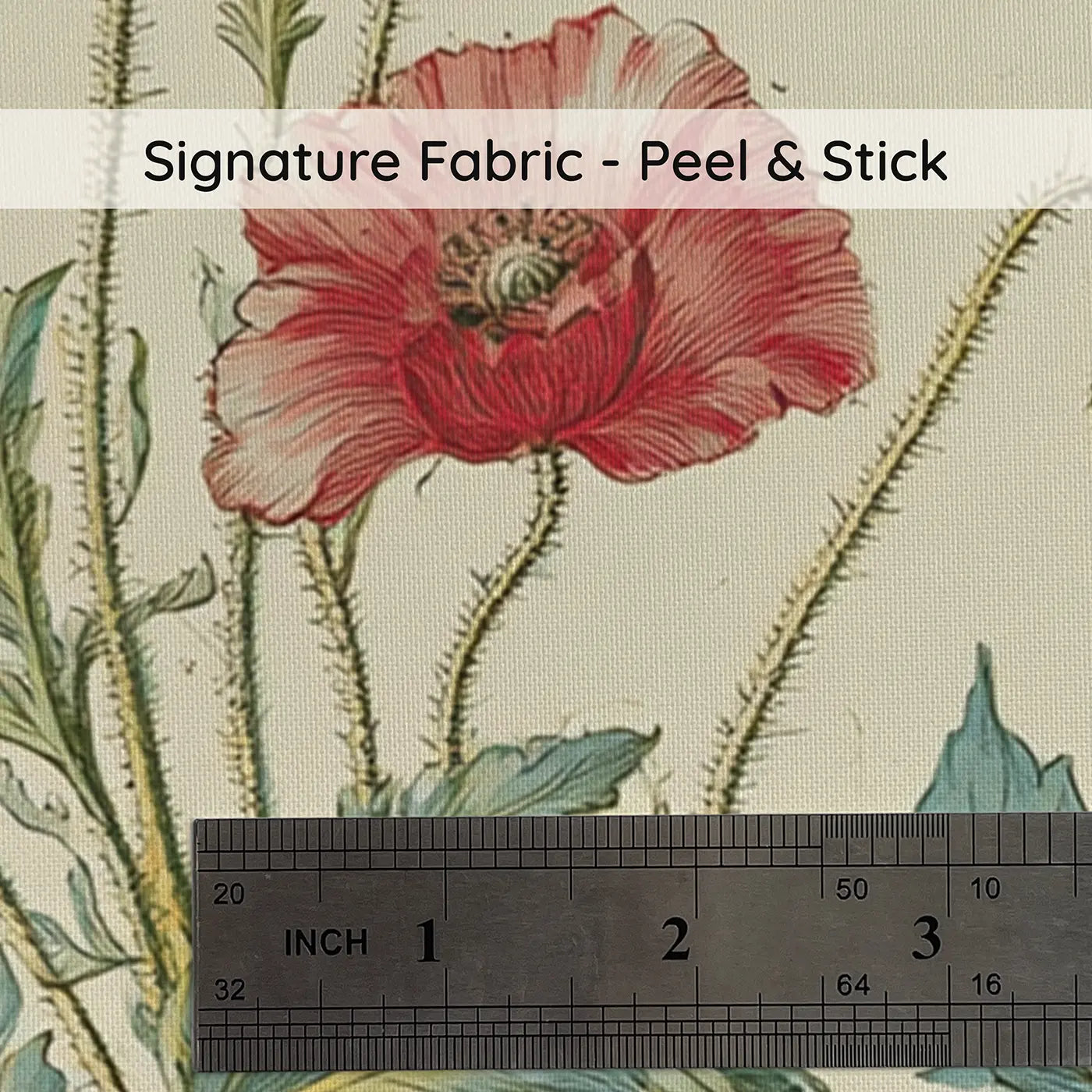 Fabric texture close-up of Wildflower Meadow Toile Wainscoting Wallpaper by Whimsy Tots