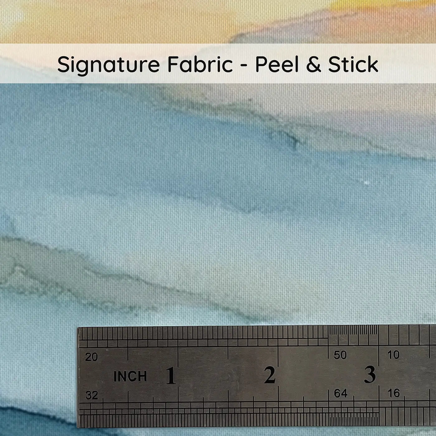 Fabric texture close-up of Misty Mountain Sunrise Wainscoting Wallpaper by Whimsy Tots