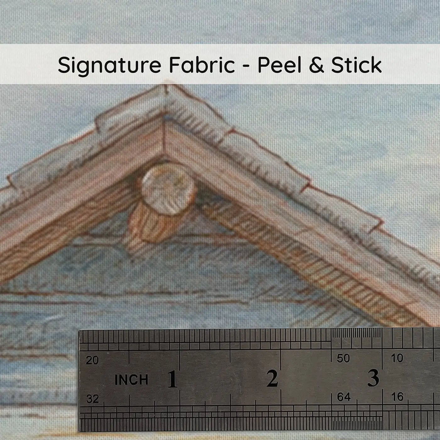 Fabric texture close-up of Mountain Cabin Chimney Smoke Wainscoting Wallpaper by Whimsy Tots