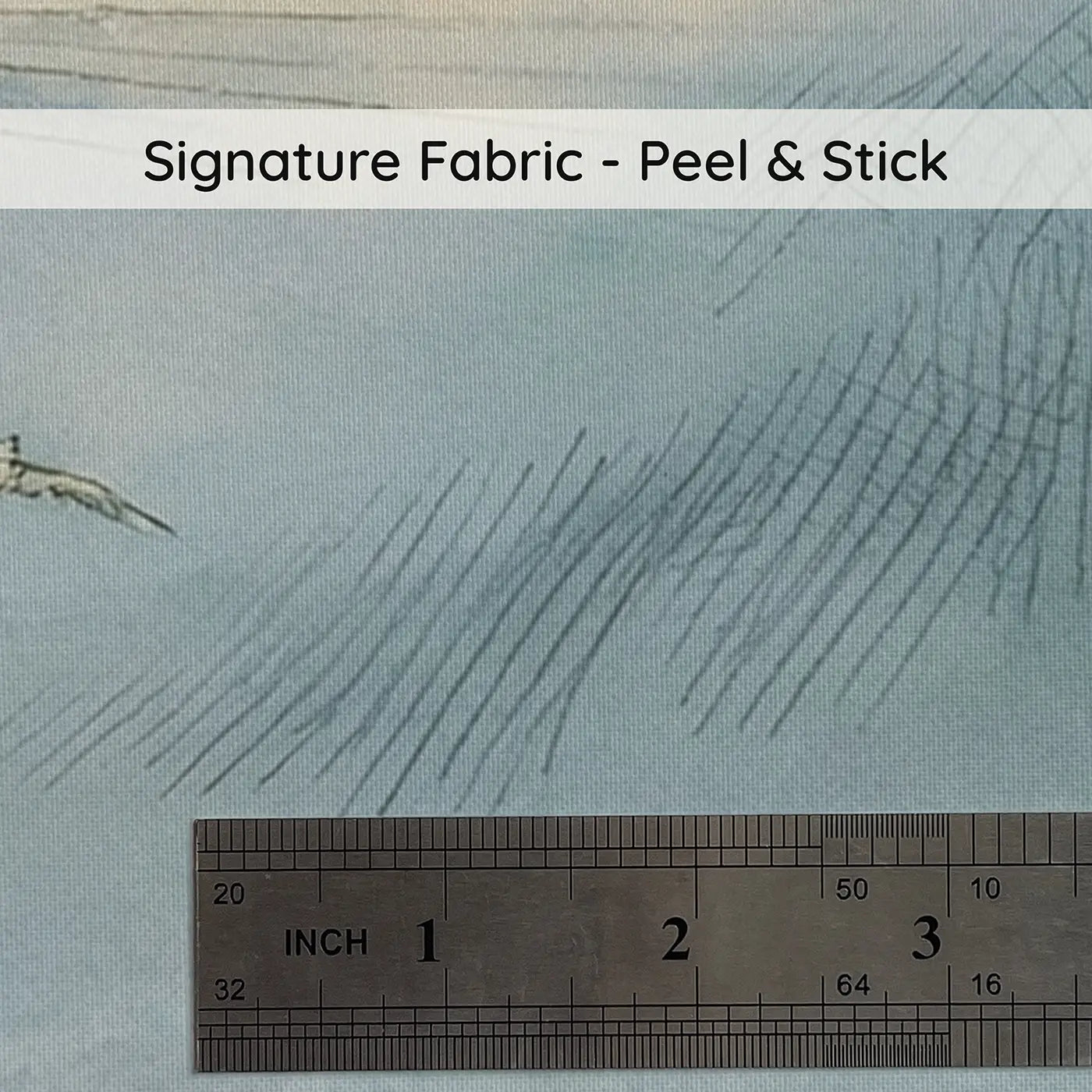 Fabric texture close-up of Lighthouse Cliff Seabirds Wainscoting Wallpaper by Whimsy Tots
