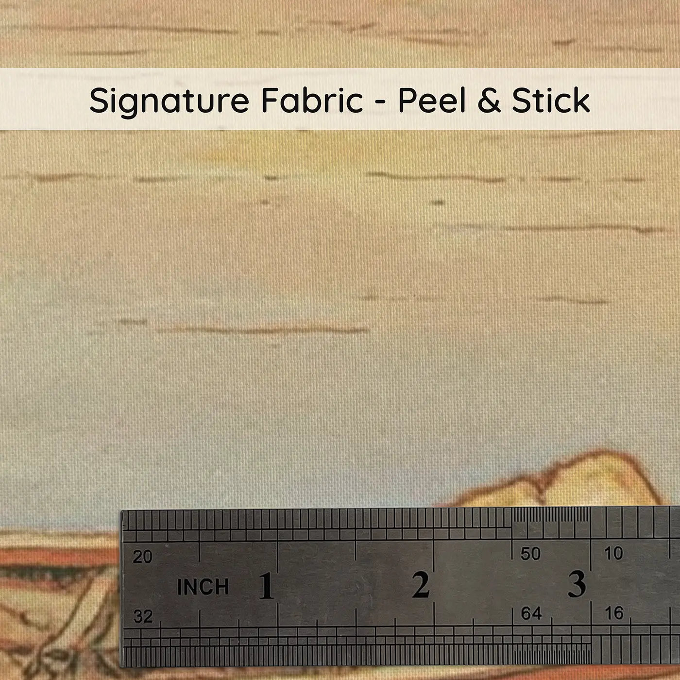 Fabric texture close-up of Lake Canoe Golden Afternoon Wainscoting Wallpaper by Whimsy Tots
