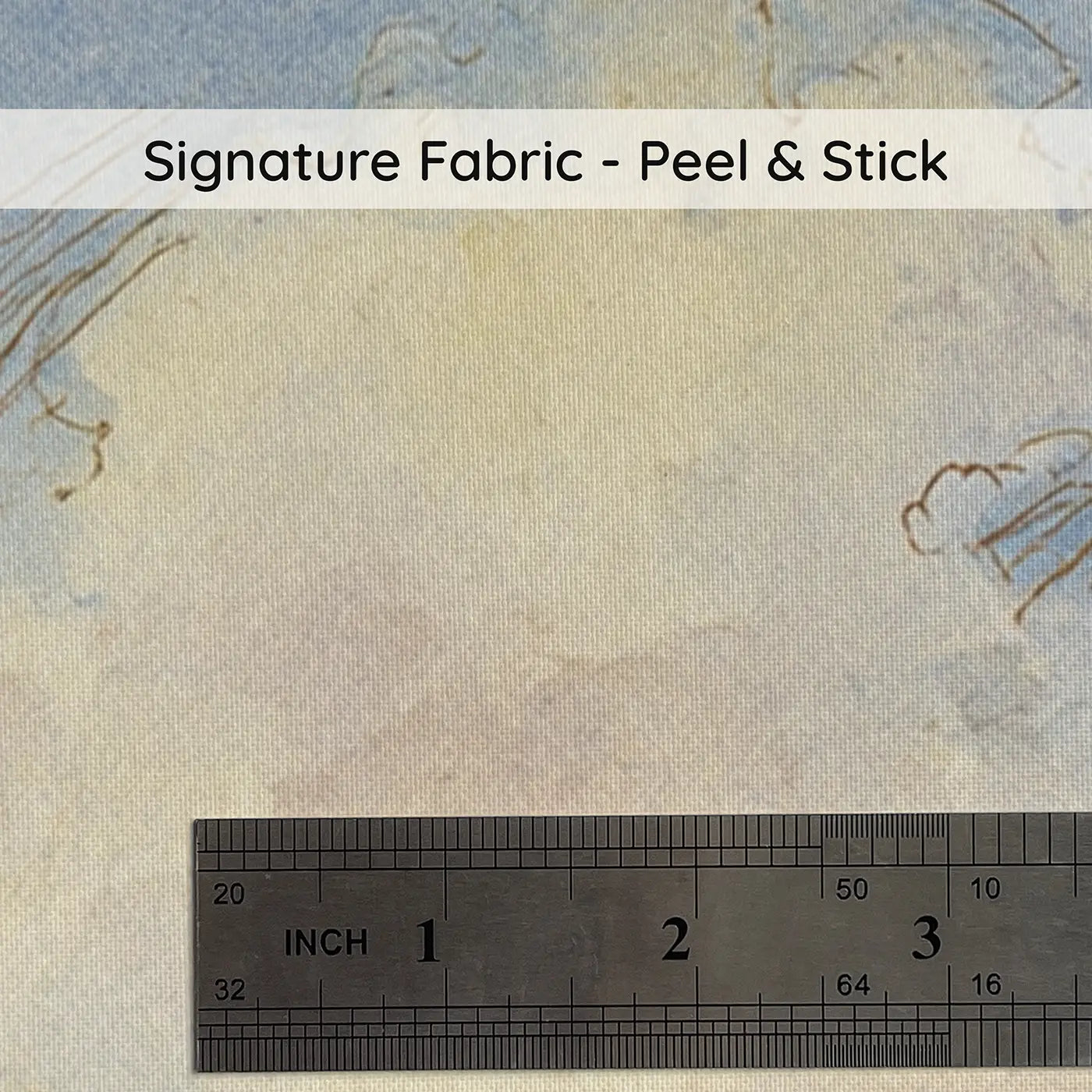 Fabric texture close-up of Hilltop Windmill Kite Day Wainscoting Wallpaper by Whimsy Tots