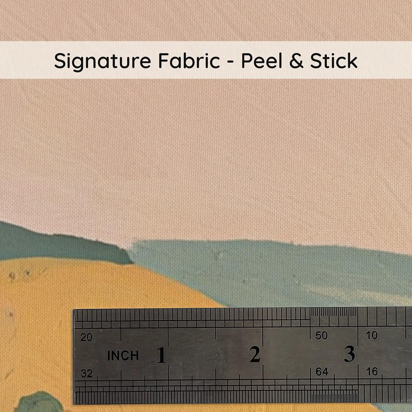 Fabric texture close-up of Flat Valley River Scene Wainscoting Wallpaper by Whimsy Tots
