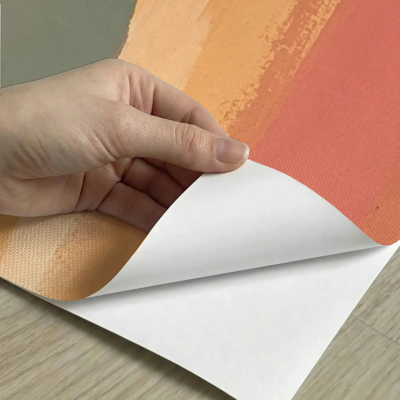 Peel-and-stick detail of Bold Sunset Mountain Bands Wainscoting Wallpaper by Whimsy Tots