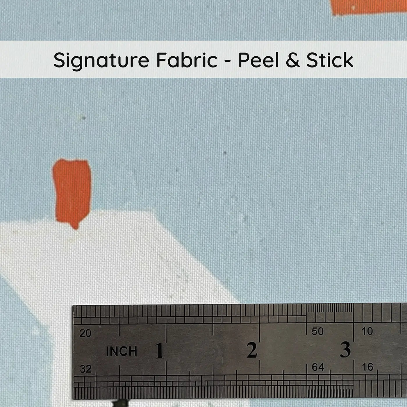 Fabric texture close-up of Scandi Hill Farm Scene Wainscoting Wallpaper by Whimsy Tots