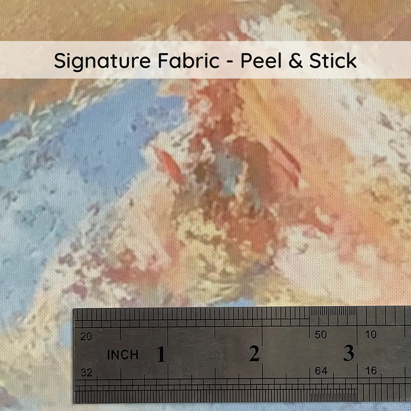 Fabric texture close-up of Dreamy Peak Sunrise Chalk Wainscoting Wallpaper by Whimsy Tots