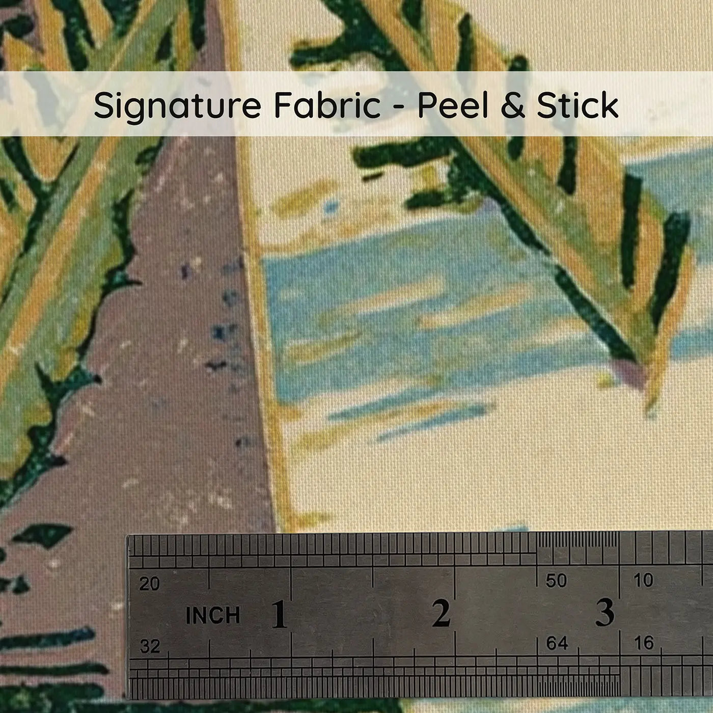 Fabric texture close-up of Block Print Hilltop Windmill Wainscoting Wallpaper by Whimsy Tots