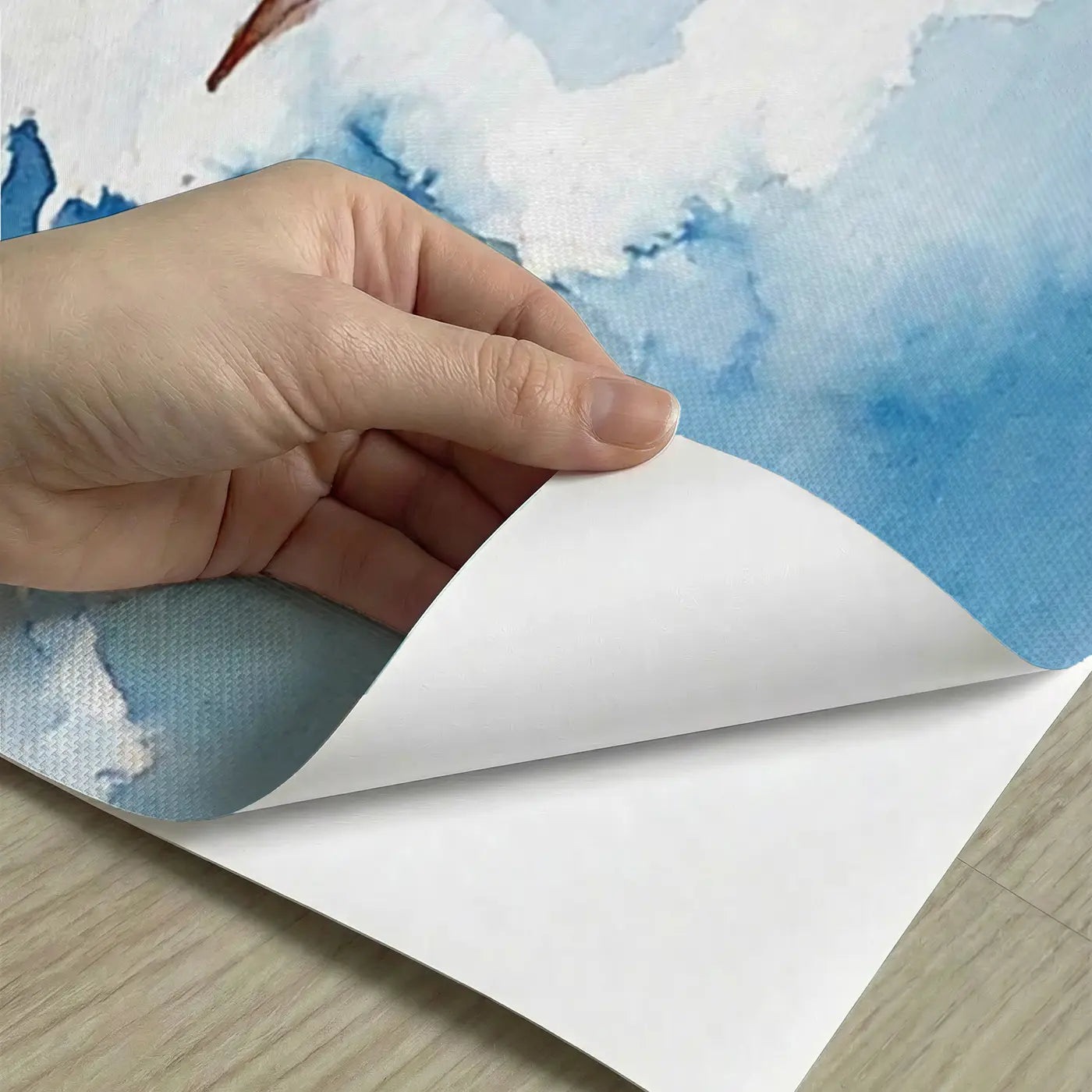 Peel-and-stick detail of Paper Airplane Cloud Race Wainscoting Wallpaper by Whimsy Tots