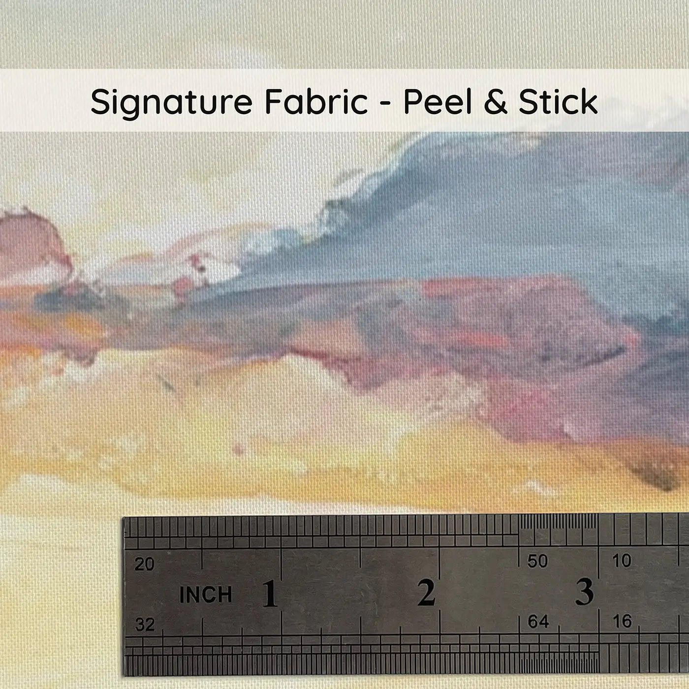 Fabric texture close-up of Sunrise Cloud Mountain Glow Wainscoting Wallpaper by Whimsy Tots
