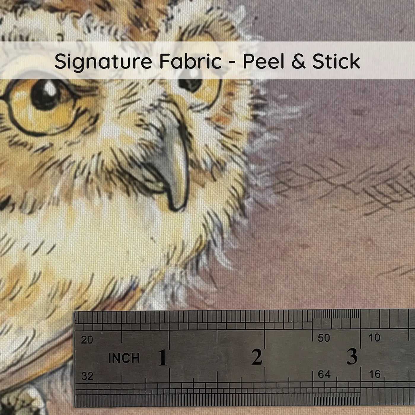 Fabric texture close-up of Owl Mail Delivery Sky Wainscoting Wallpaper by Whimsy Tots