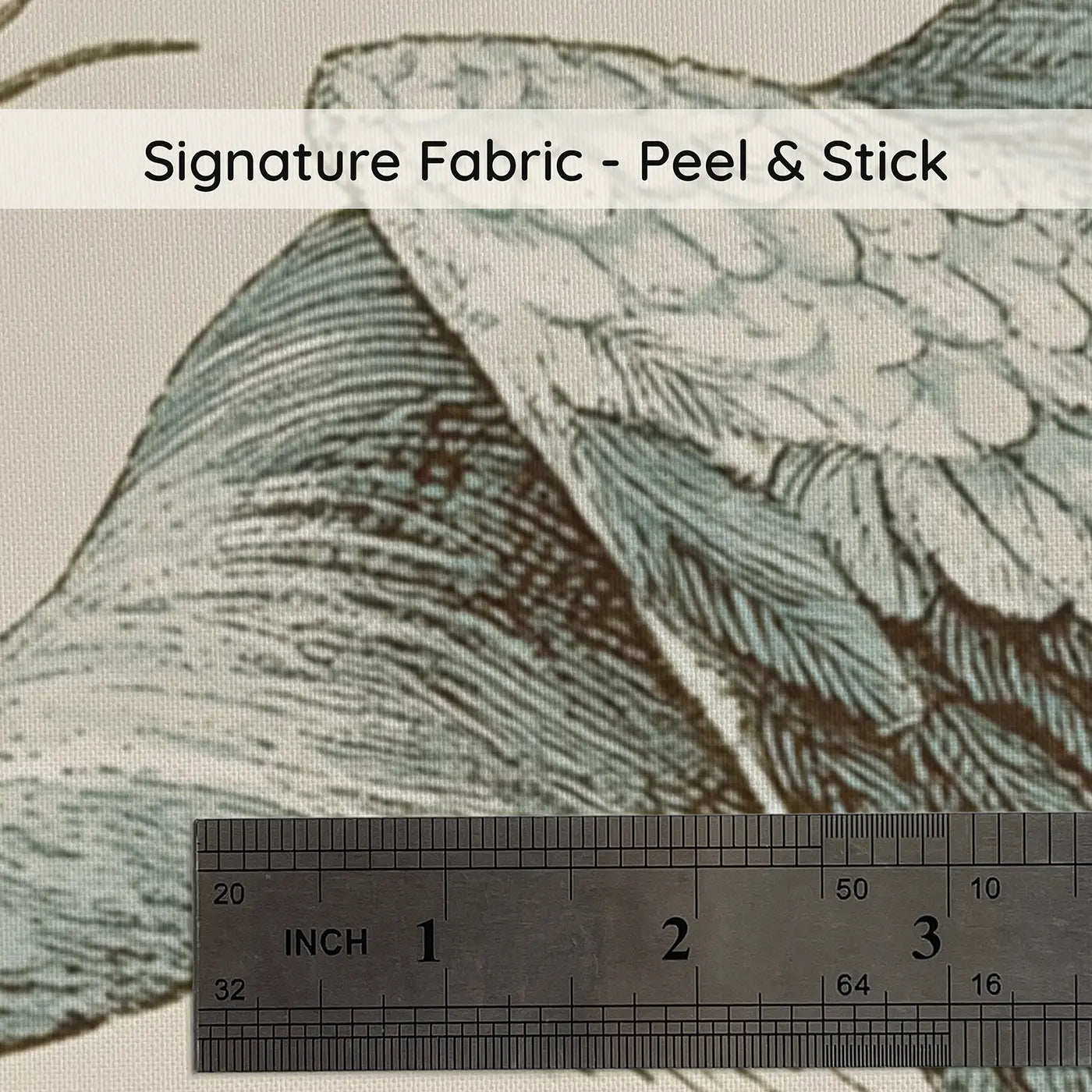 Fabric texture close-up of Moon Cloud Heron Night Wainscoting Wallpaper by Whimsy Tots