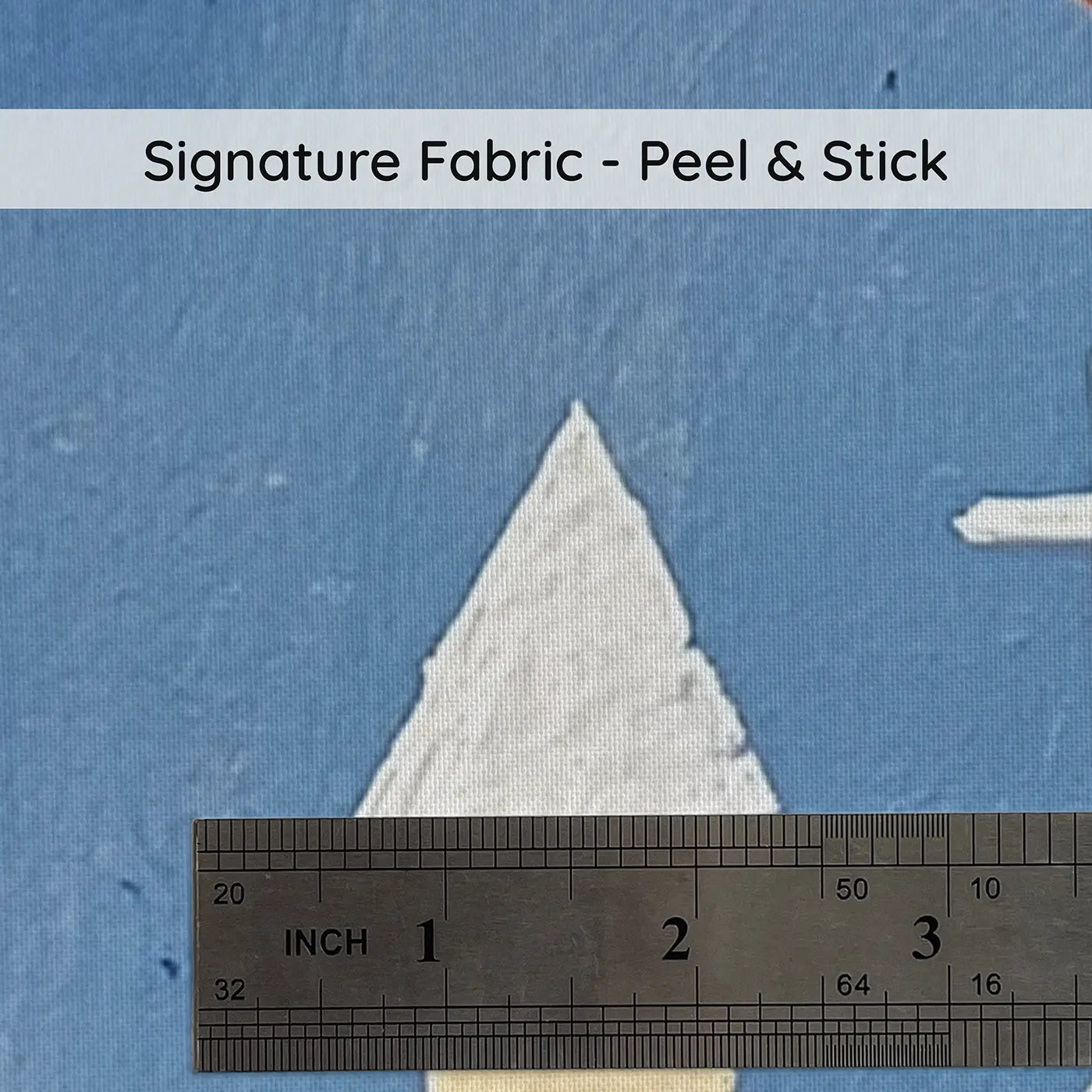Fabric texture close-up of Flat Cloud Castle Kingdom Wainscoting Wallpaper by Whimsy Tots