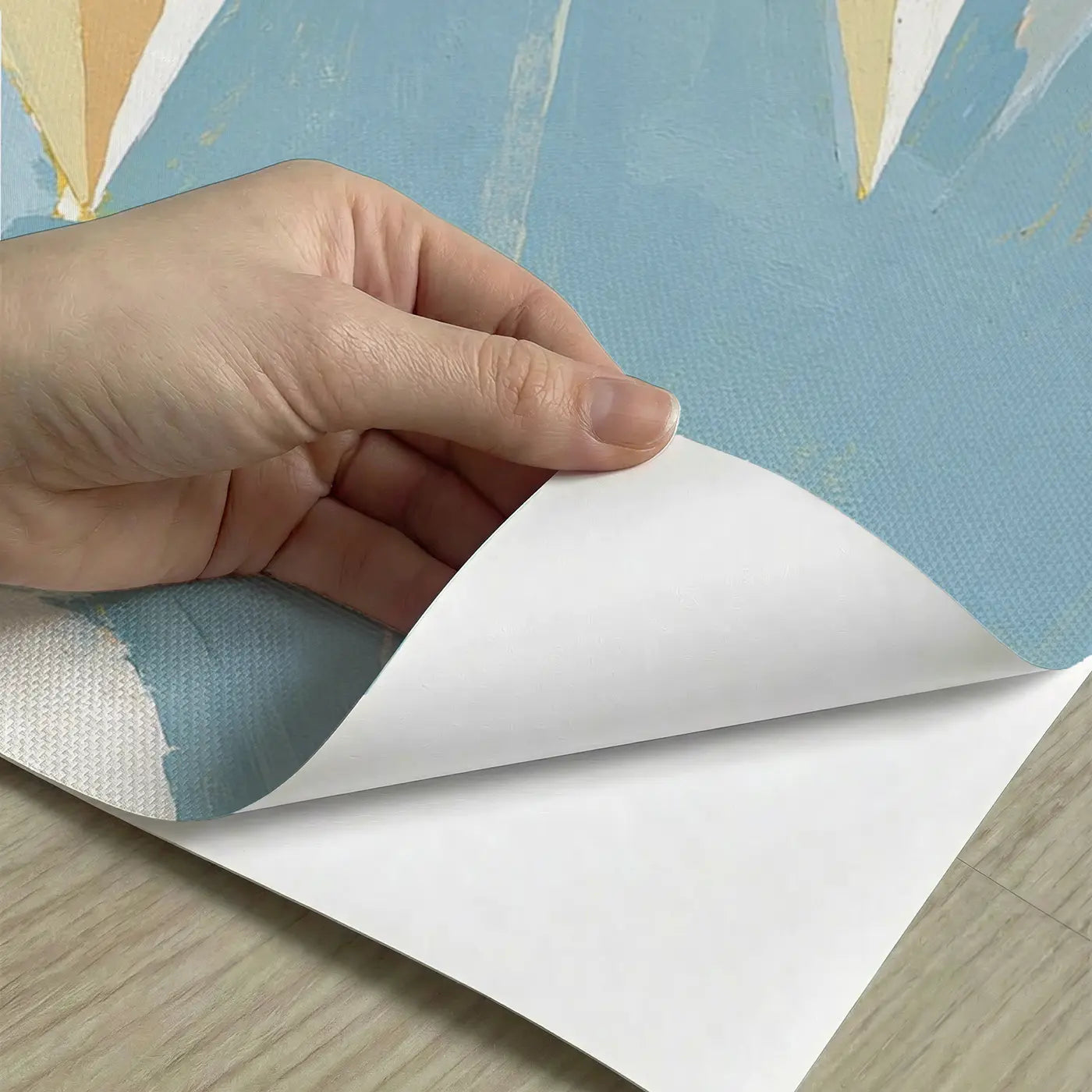 Peel-and-stick detail of Graphic Paper Plane Fleet Wainscoting Wallpaper by Whimsy Tots