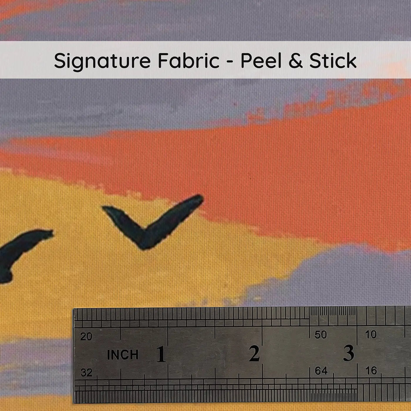 Fabric texture close-up of Bold Sunset Cloud Band Wainscoting Wallpaper by Whimsy Tots