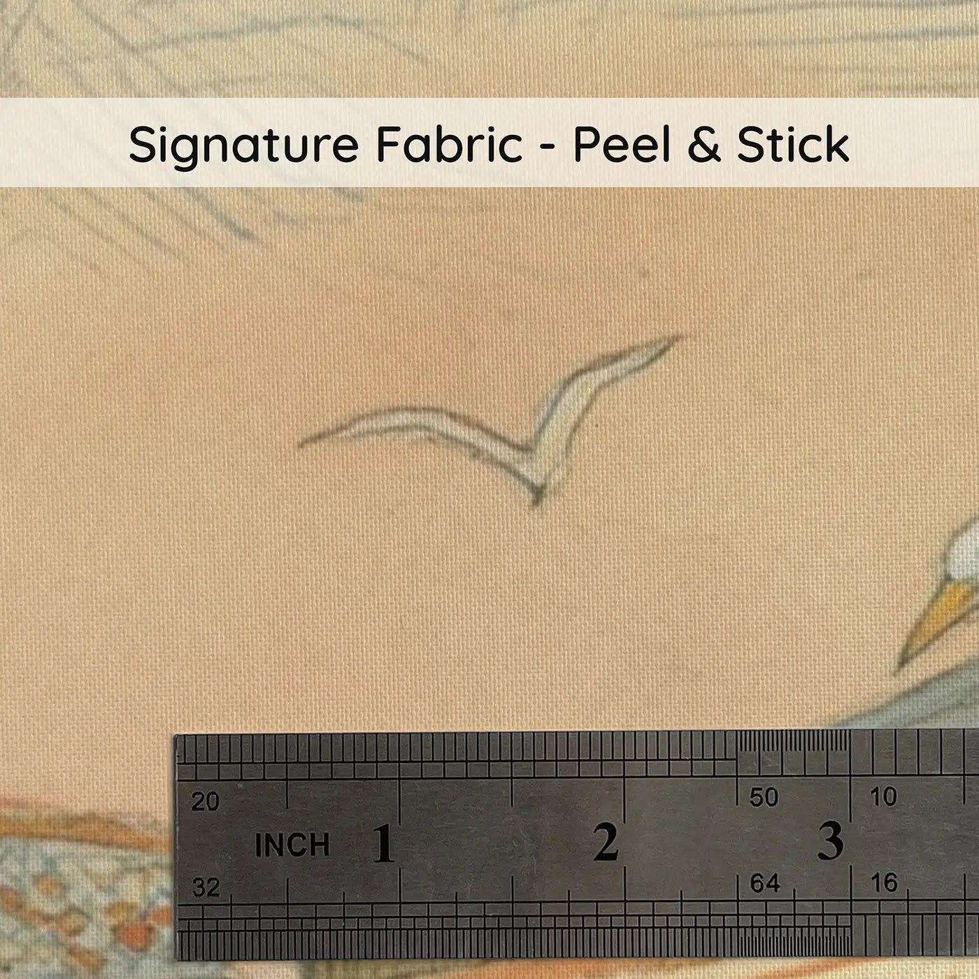 Fabric texture close-up of Pelican Pier Fish Market Wainscoting Wallpaper by Whimsy Tots