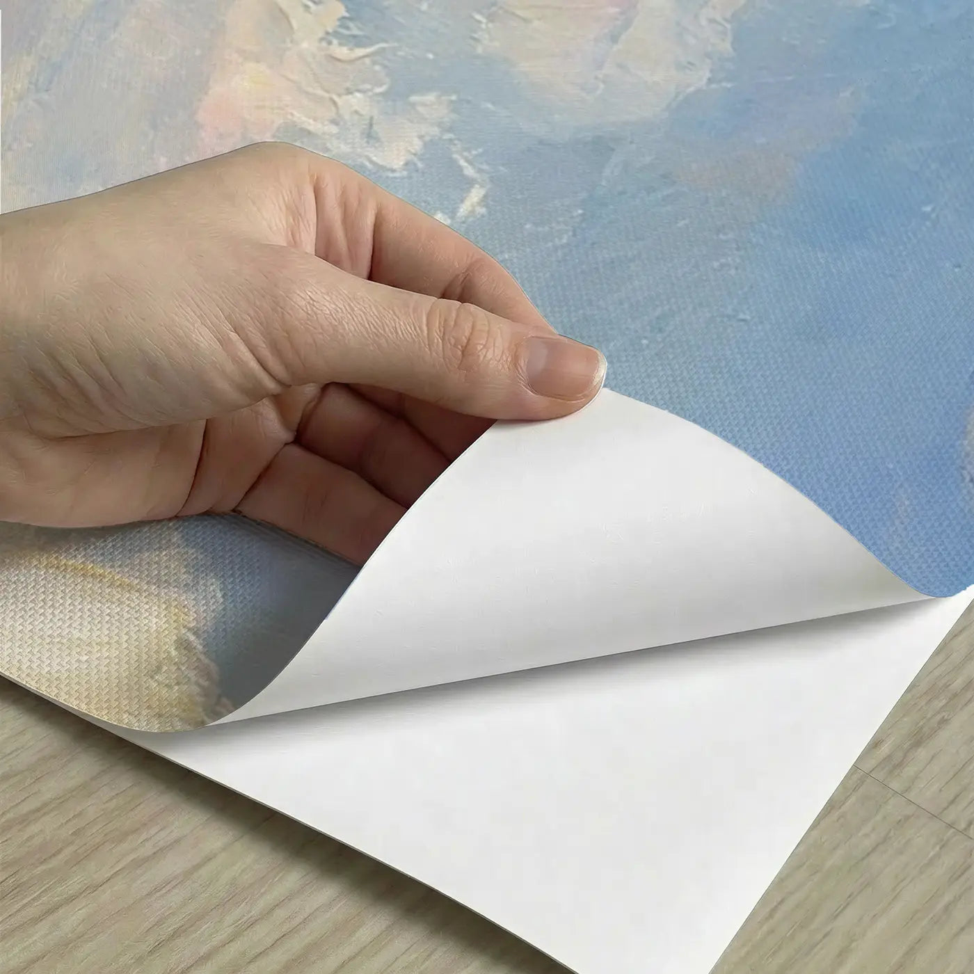 Peel-and-stick detail of Calm Ocean Horizon Silver Wainscoting Wallpaper by Whimsy Tots