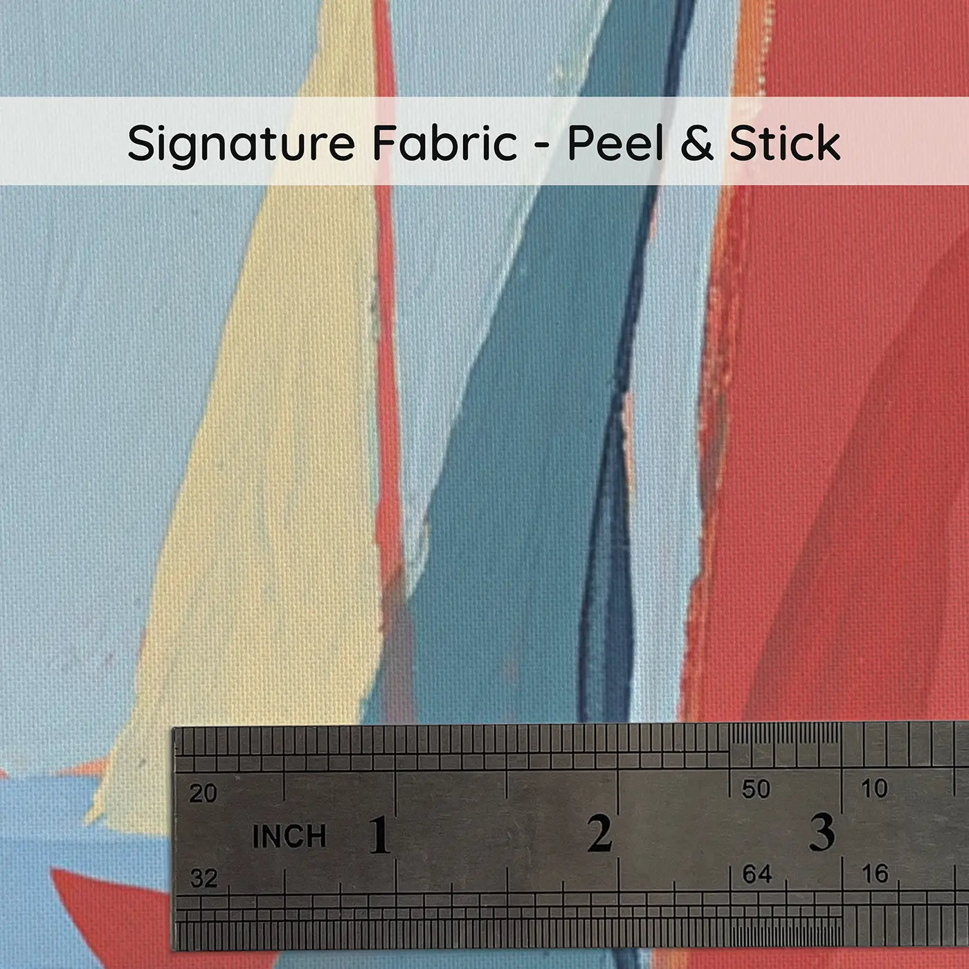 Fabric texture close-up of Scandi Sailboat Harbor Wainscoting Wallpaper by Whimsy Tots
