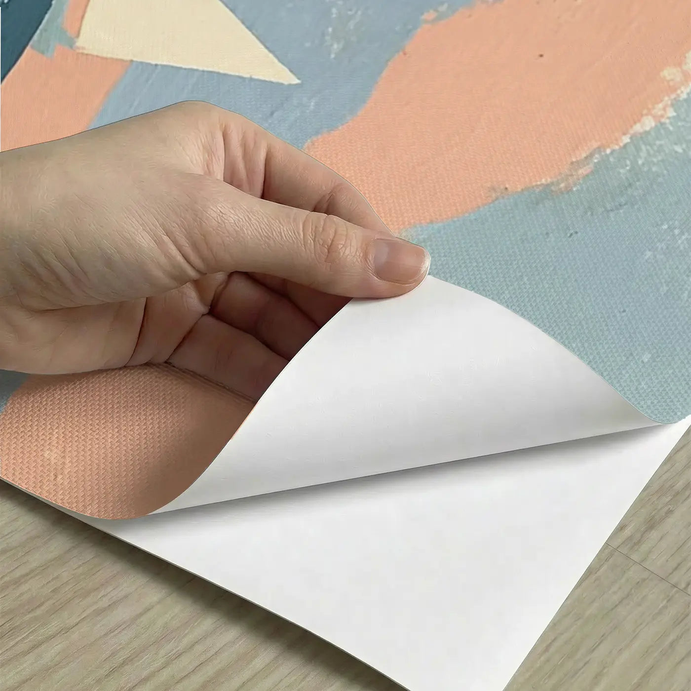 Peel-and-stick detail of Bold Wave Ocean Horizon Wainscoting Wallpaper by Whimsy Tots