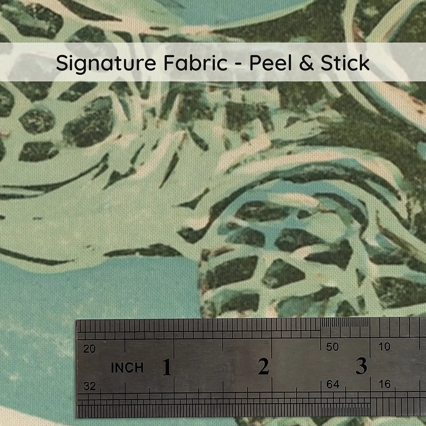 Fabric texture close-up of Carved Turtle Current Swim Wainscoting Wallpaper by Whimsy Tots