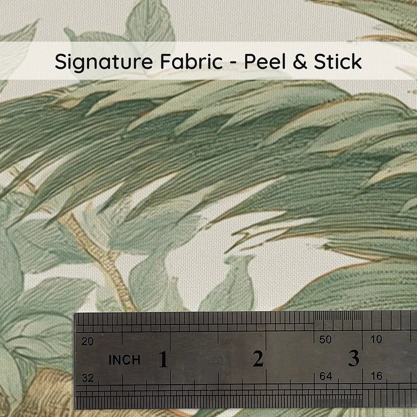 Fabric texture close-up of Monkey Palm Canopy Play Wainscoting Wallpaper by Whimsy Tots