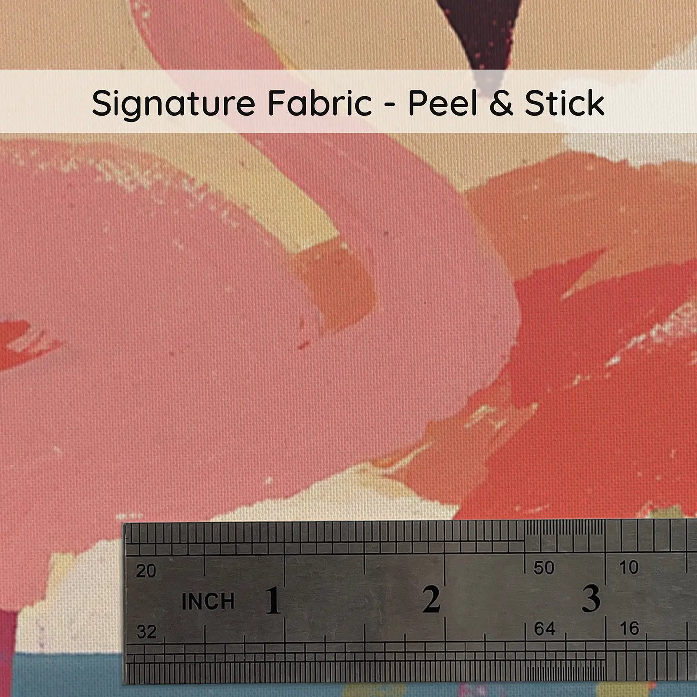 Fabric texture close-up of Bold Flamingo Lake Flat Wainscoting Wallpaper by Whimsy Tots